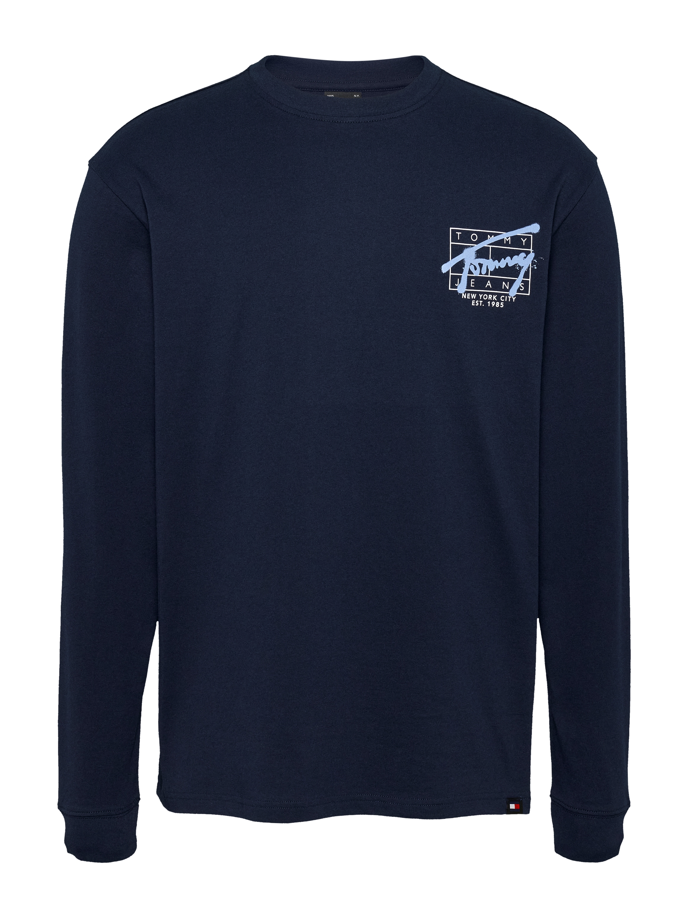 Tommy Jeans Plus Longsleeve »TJM REG SPRAY TEE LS EXT«, Große Größen, mit großem Print auf dem Rücken