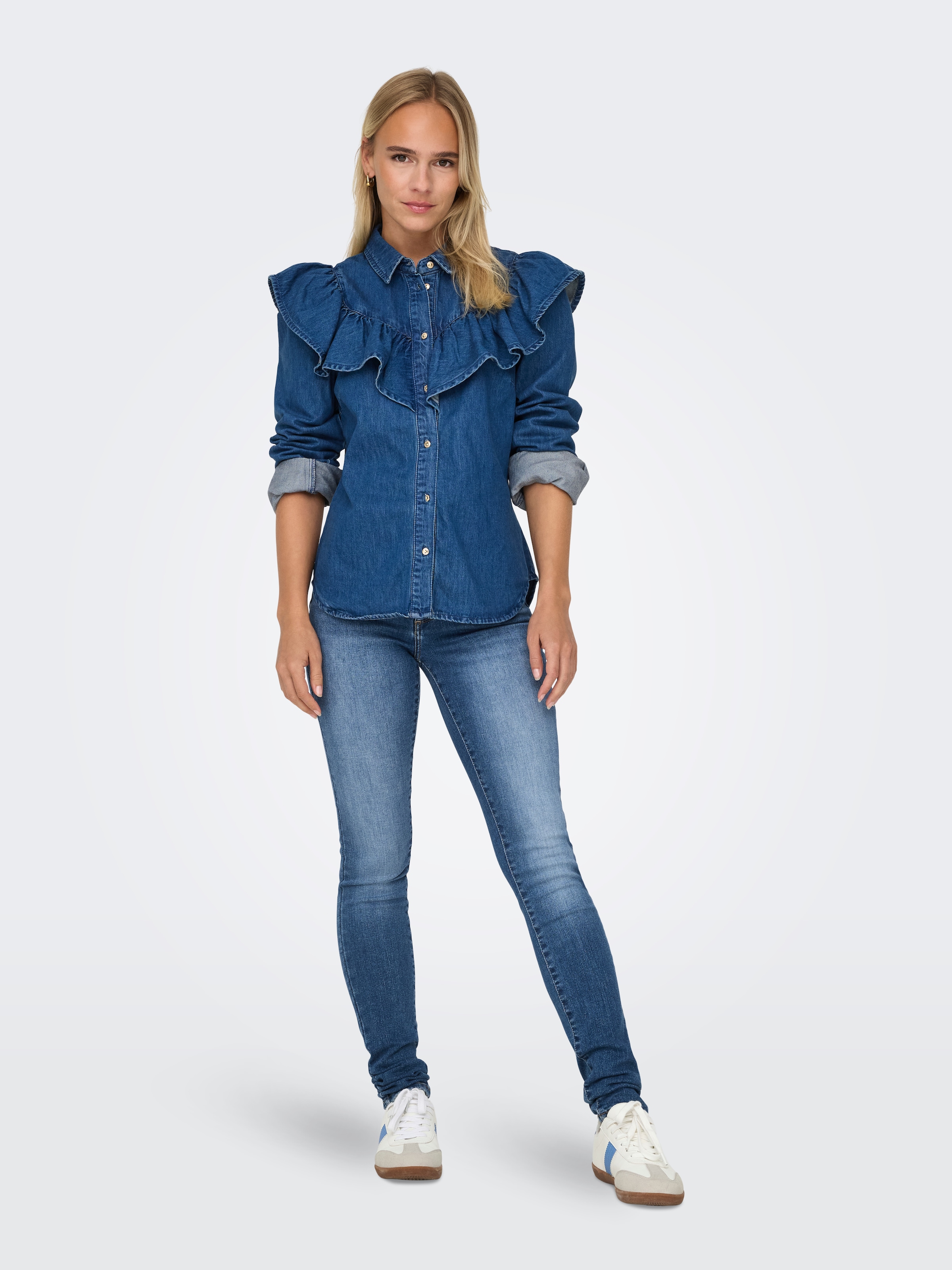 ONLY Skinny-fit-Jeans »ONLBLUSH MID SK DB WAIST DNM TAI BOX X«