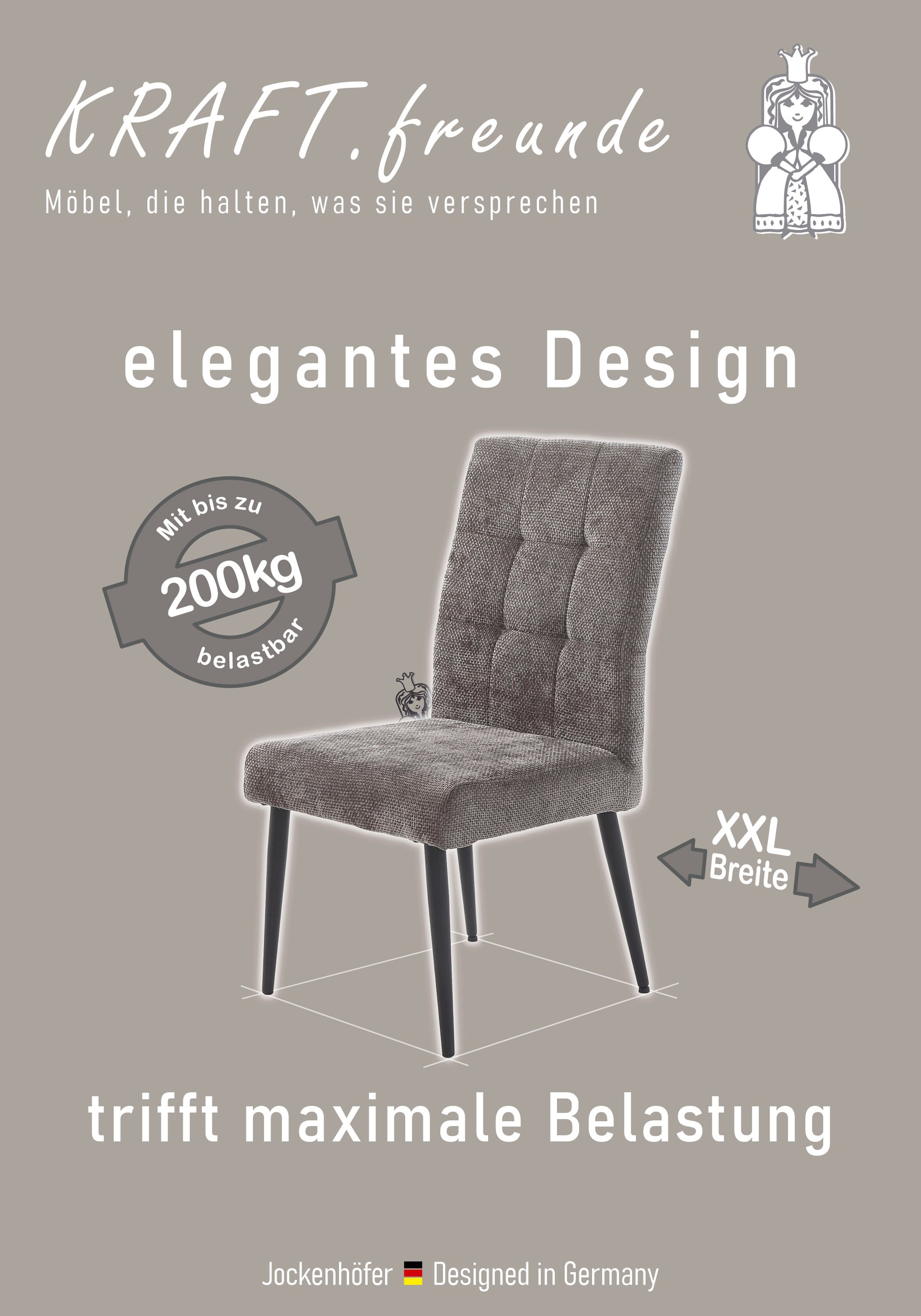 Jockenhöfer Gruppe 4-Fußstuhl »Suma« (Set) 2 Stk.4-Fuss Stuhl, bis zu 200 kg belastbar, Taschenfederkern