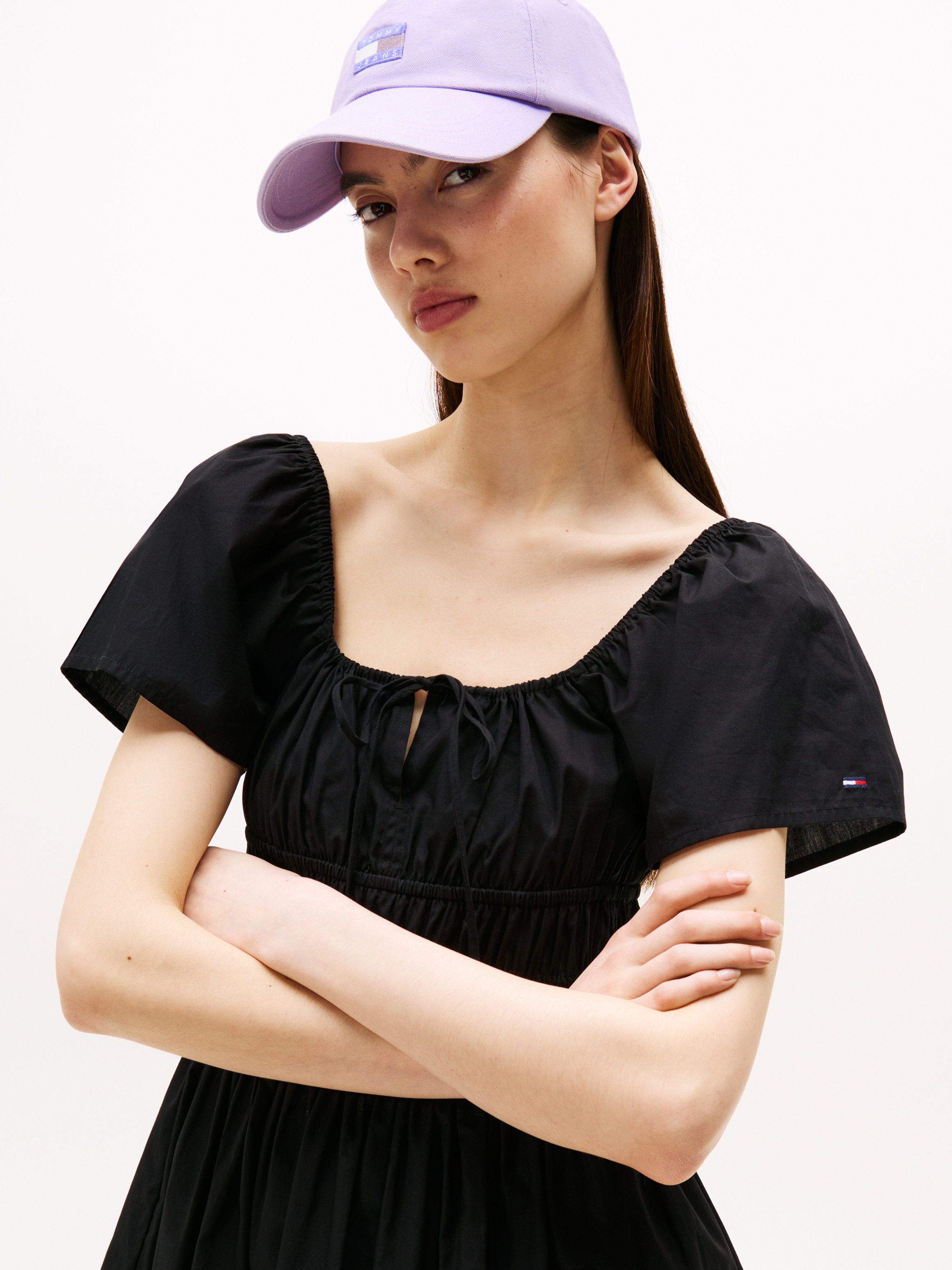 Tommy Jeans Minikleid »TJW ROUCHE MINI POPLIN DRESS EXT«