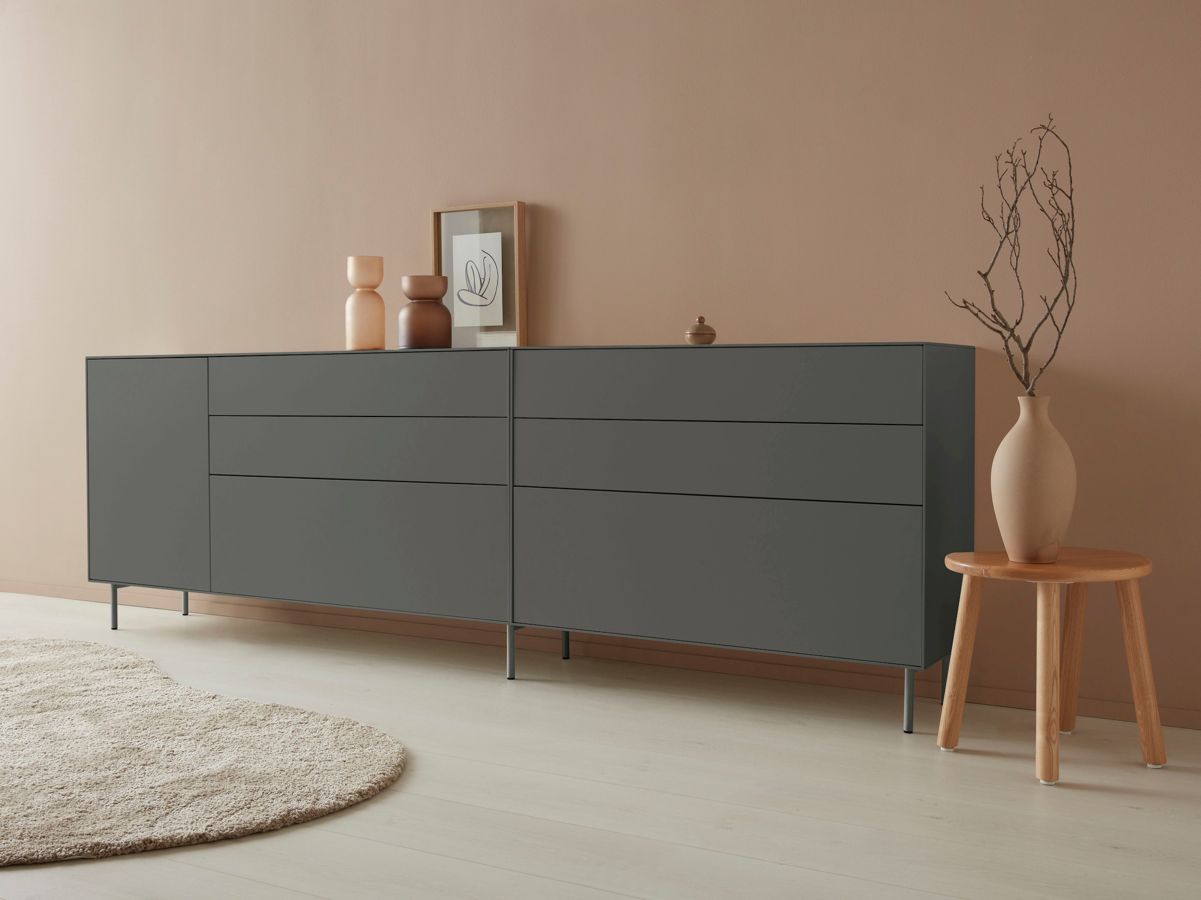 LeGer Home by Lena Gercke Sideboard »Essentials«, Breite: 167cm, MDF lackiert, Push-to-open-Funktion
