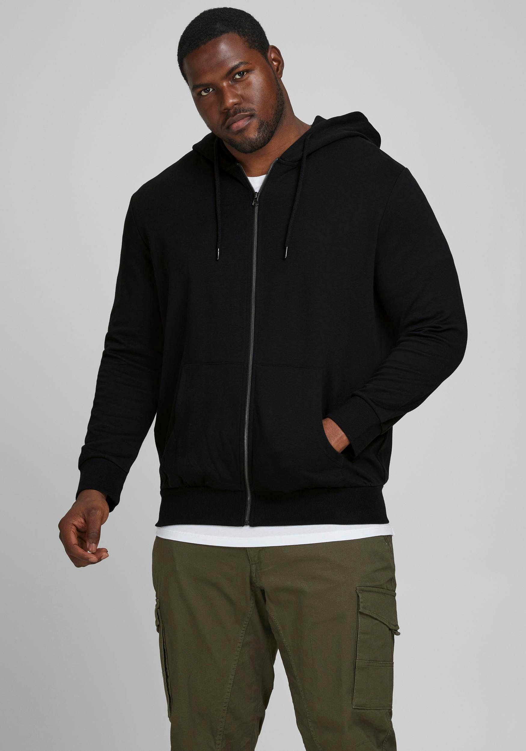 Jack & Jones PlusSize Kapuzensweatjacke »BASIC SWEAT ZIP HOOD«, bis Größe 6XL