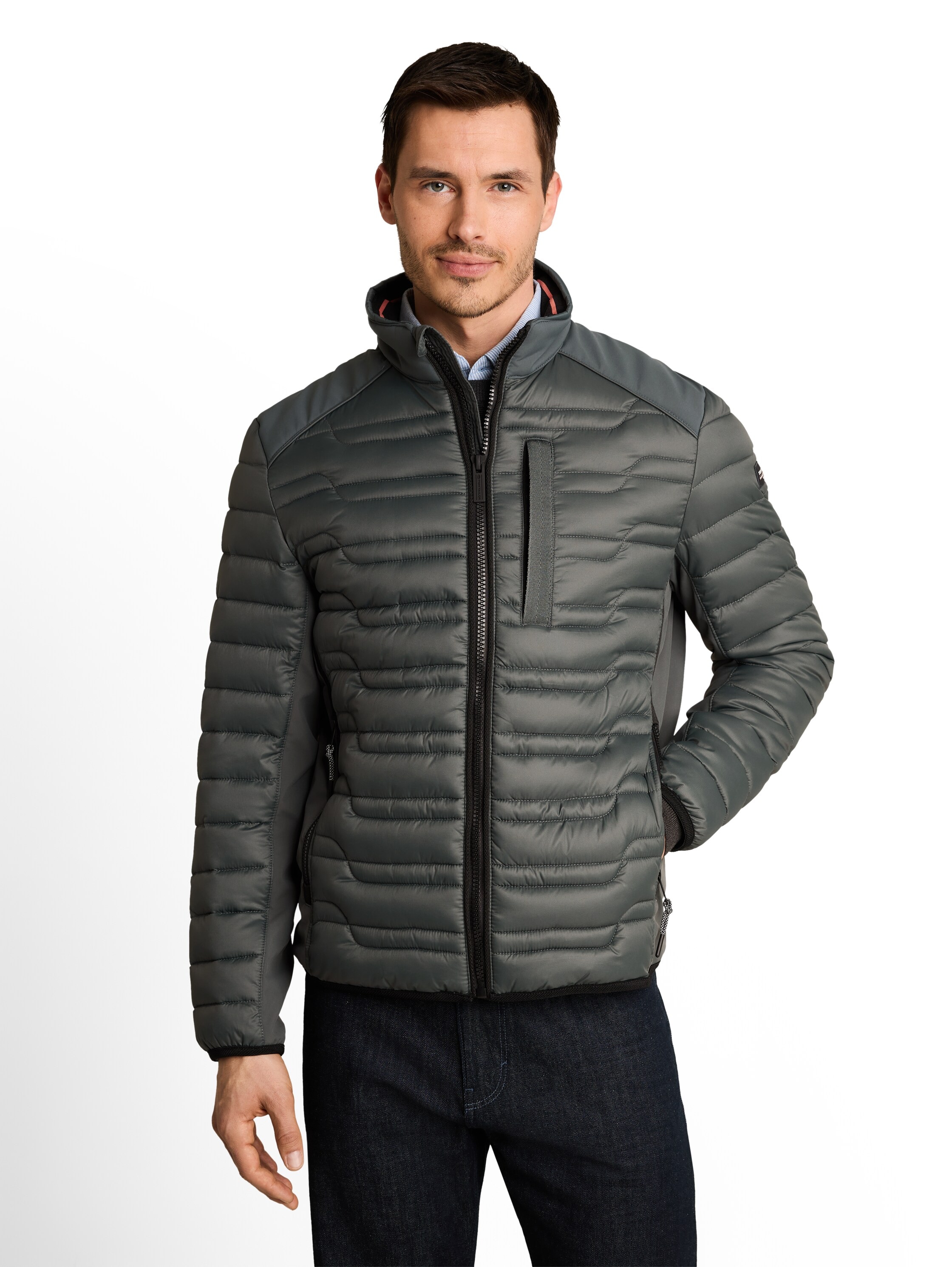 TOM TAILOR Steppjacke ohne Kapuze mit Stehkragen und Reißverschluss