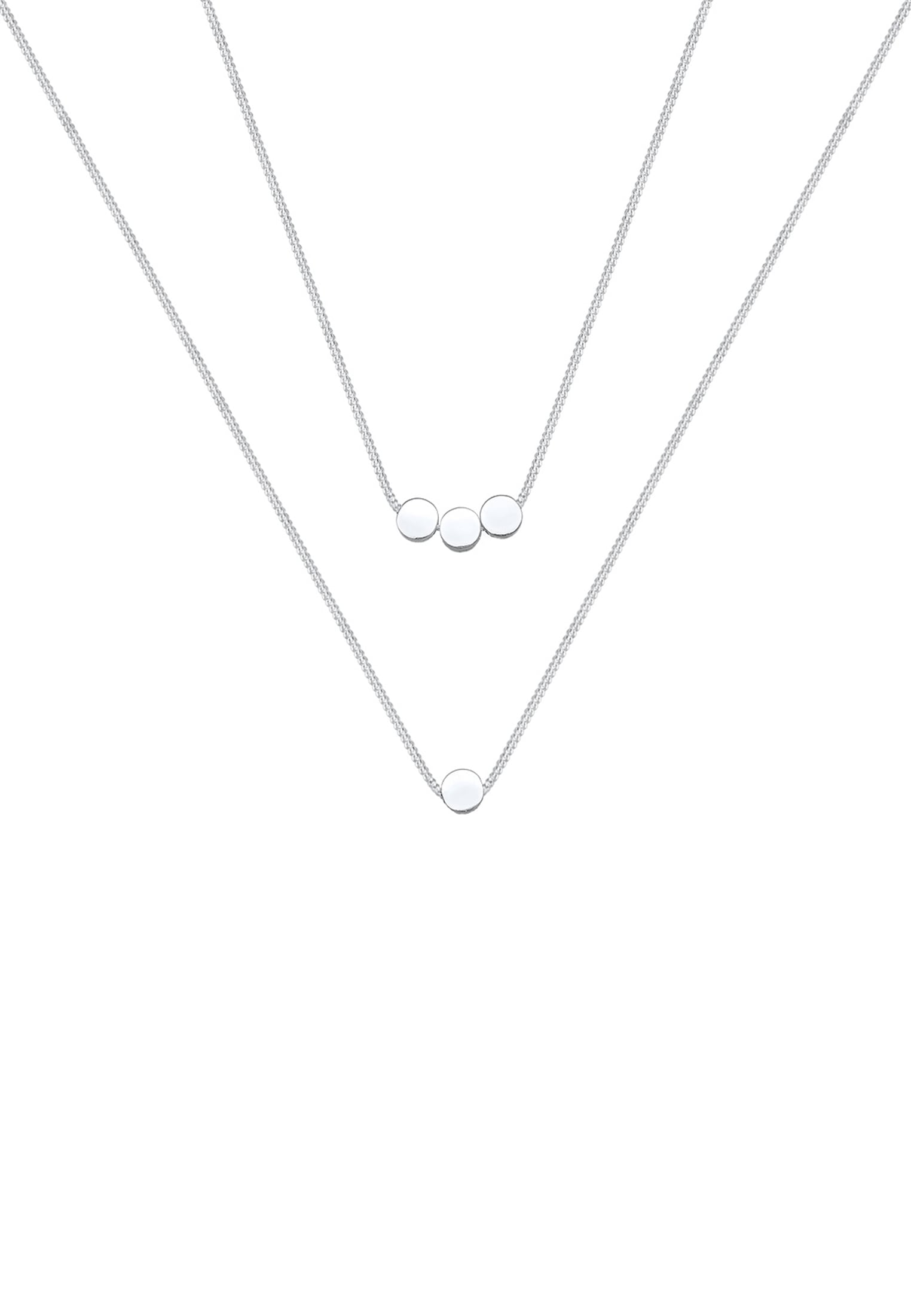Elli Silberkette »Halskette Layer 2-lagig mit Kreisen 925 Silber«