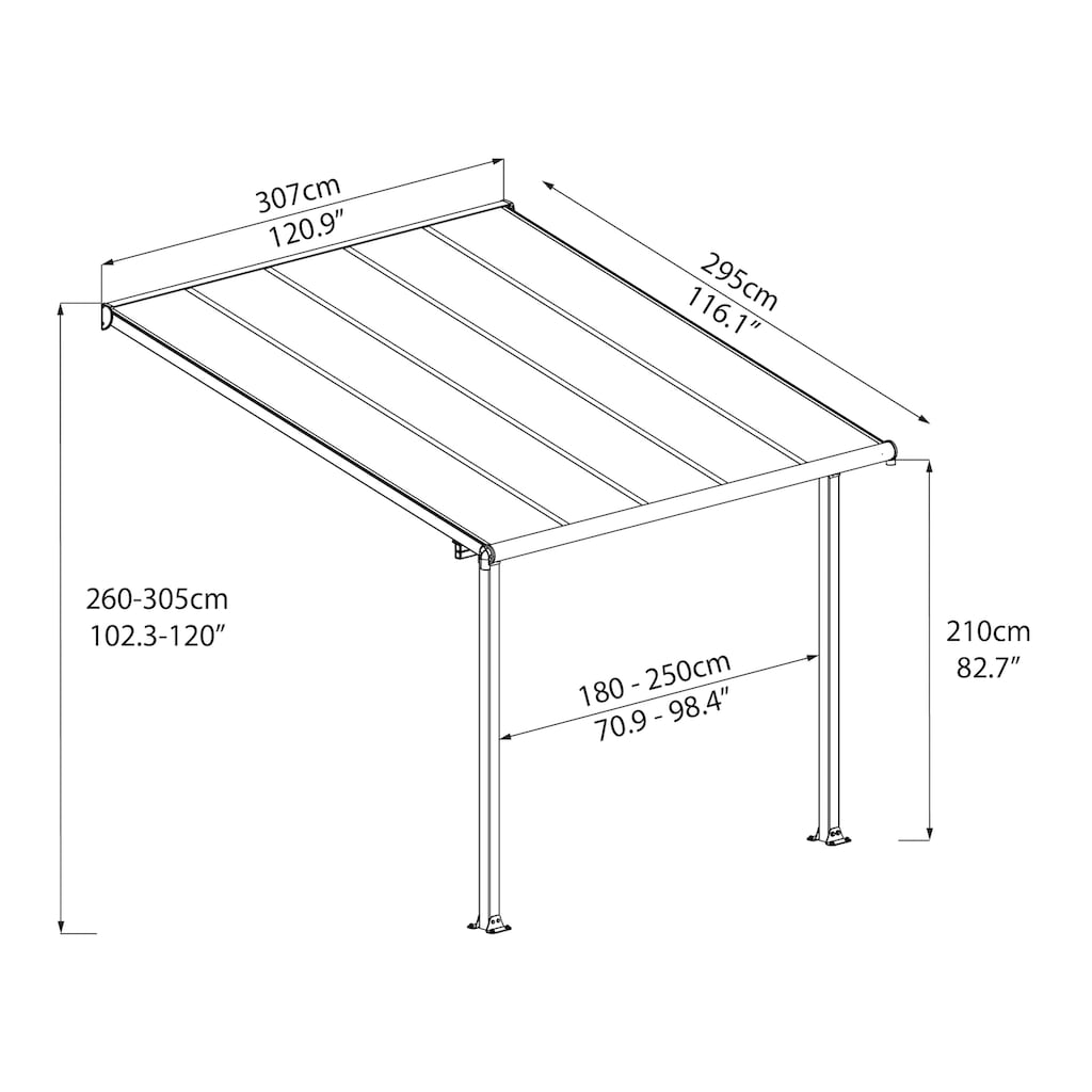 Palram - Canopia Terrassendach »Olympia 3x3«