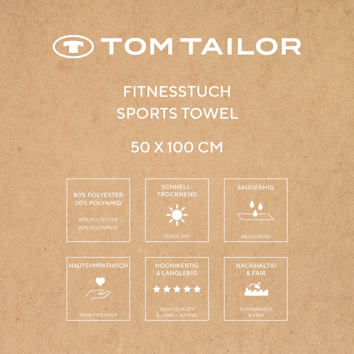 TOM TAILOR HOME Sporthandtuch »Fitnesstuch COLOR BATH« Logo Prägung, Mikrofaser, weich, schnell trocknend