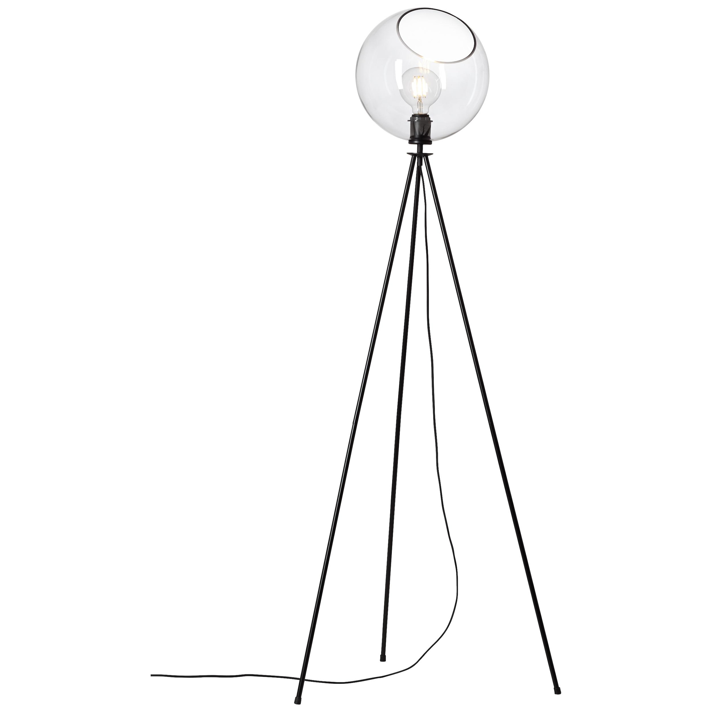 Brilliant Stehlampe »Afton«, 1 flammig-flammig, 150 cm Höhe, Ø 50 cm, E27,  Metall/Glas, schwarz/transparent online kaufen | mit 3 Jahren XXL Garantie
