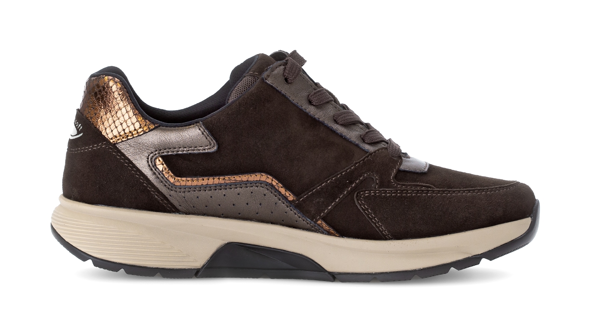 Gabor Rollingsoft Keilsneaker  , Schnürer, Halbschuh, Freizeitschuh mit zusätzlichem Reißverschluss