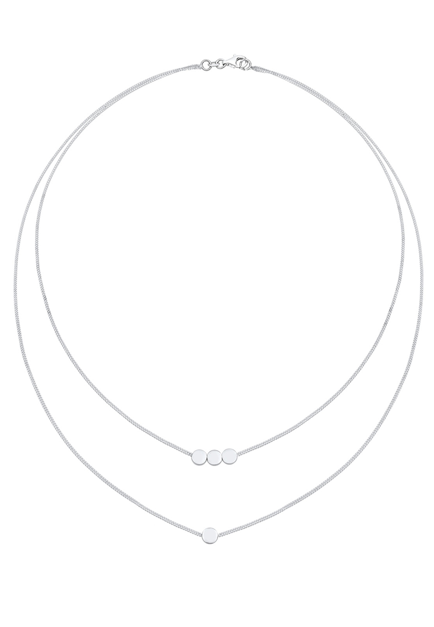 Elli Silberkette »Halskette Layer 2-lagig mit Kreisen 925 Silber«