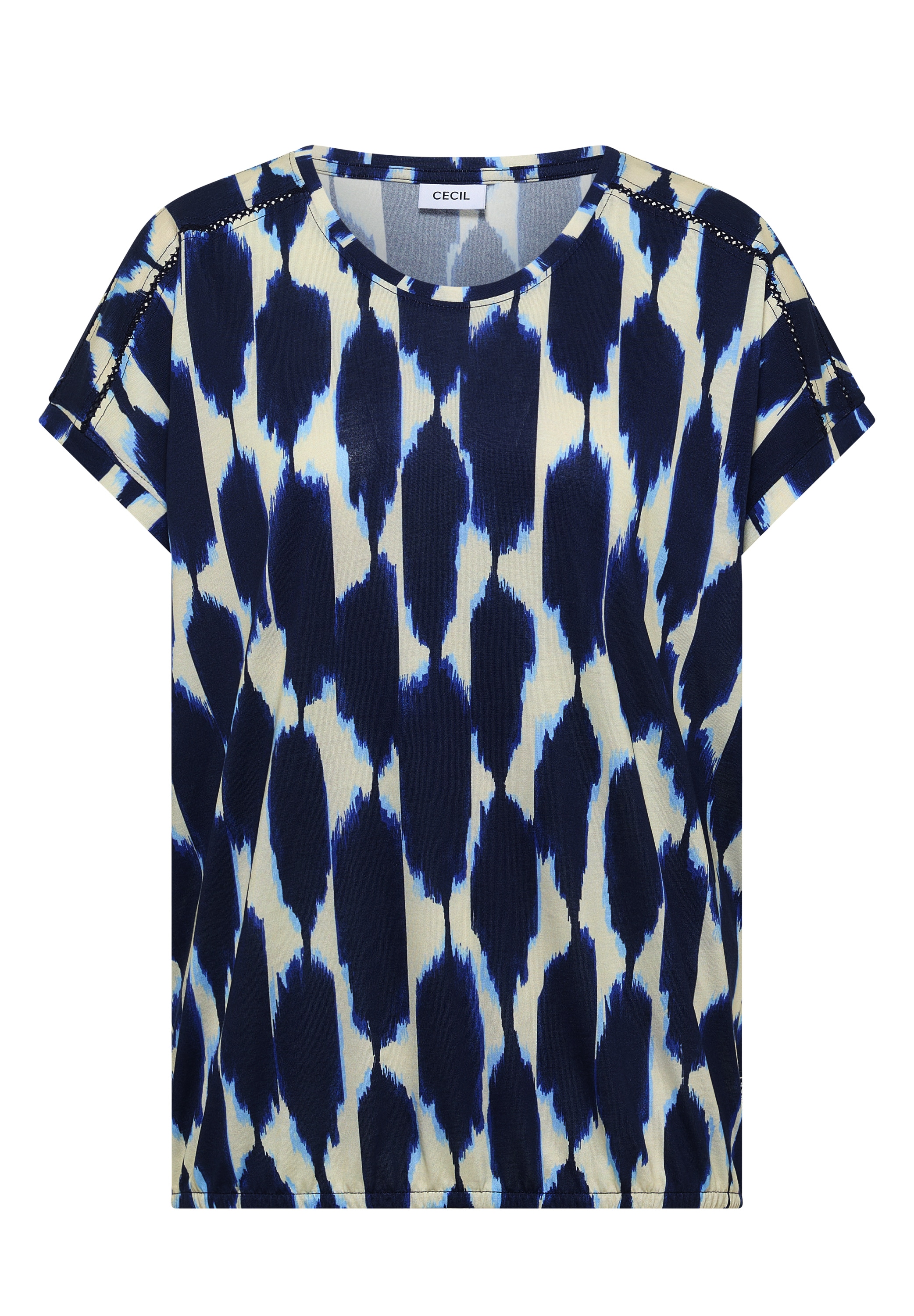 Cecil Blusenshirt Sommershirt mit grafischem Muster und Spitzendetail