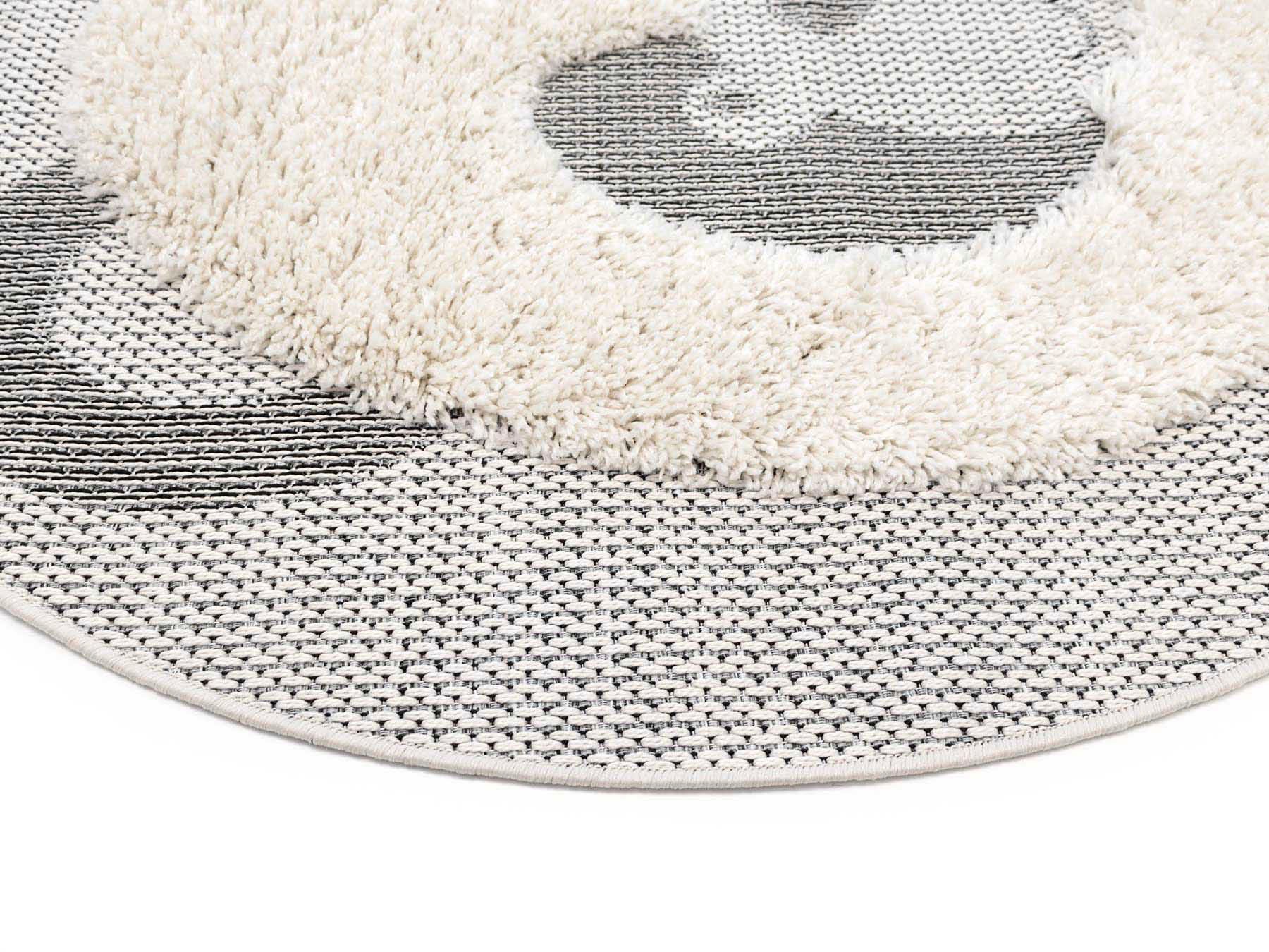 Primaflor-Ideen in Textil Kinderteppich »NAVAJO - Panda«, rund, 35 mm Höhe, Hoch-Tief-Effekt, Motiv Panda, Kinderzimmer