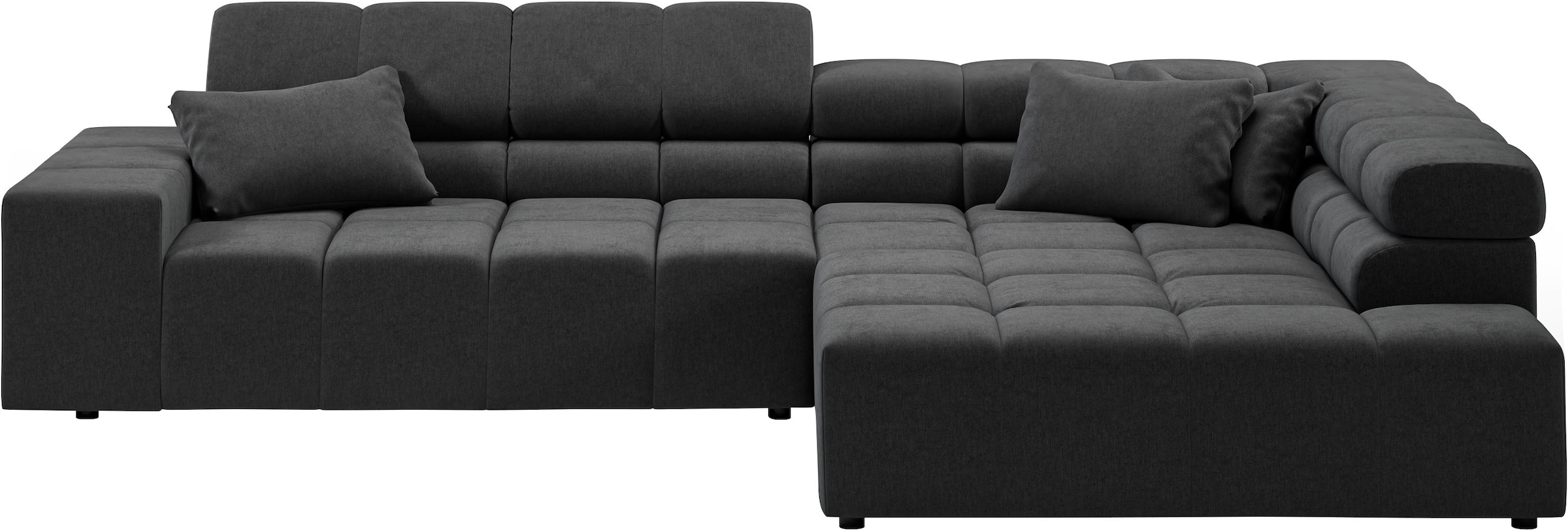 INOSIGN Ecksofa »Ancona incl. Kopfteilverstellung, Zierkissen Breite 319cm, L-Form«, wahlweise motorische Sitztiefenverstellung, auch in Cord + Easy Care