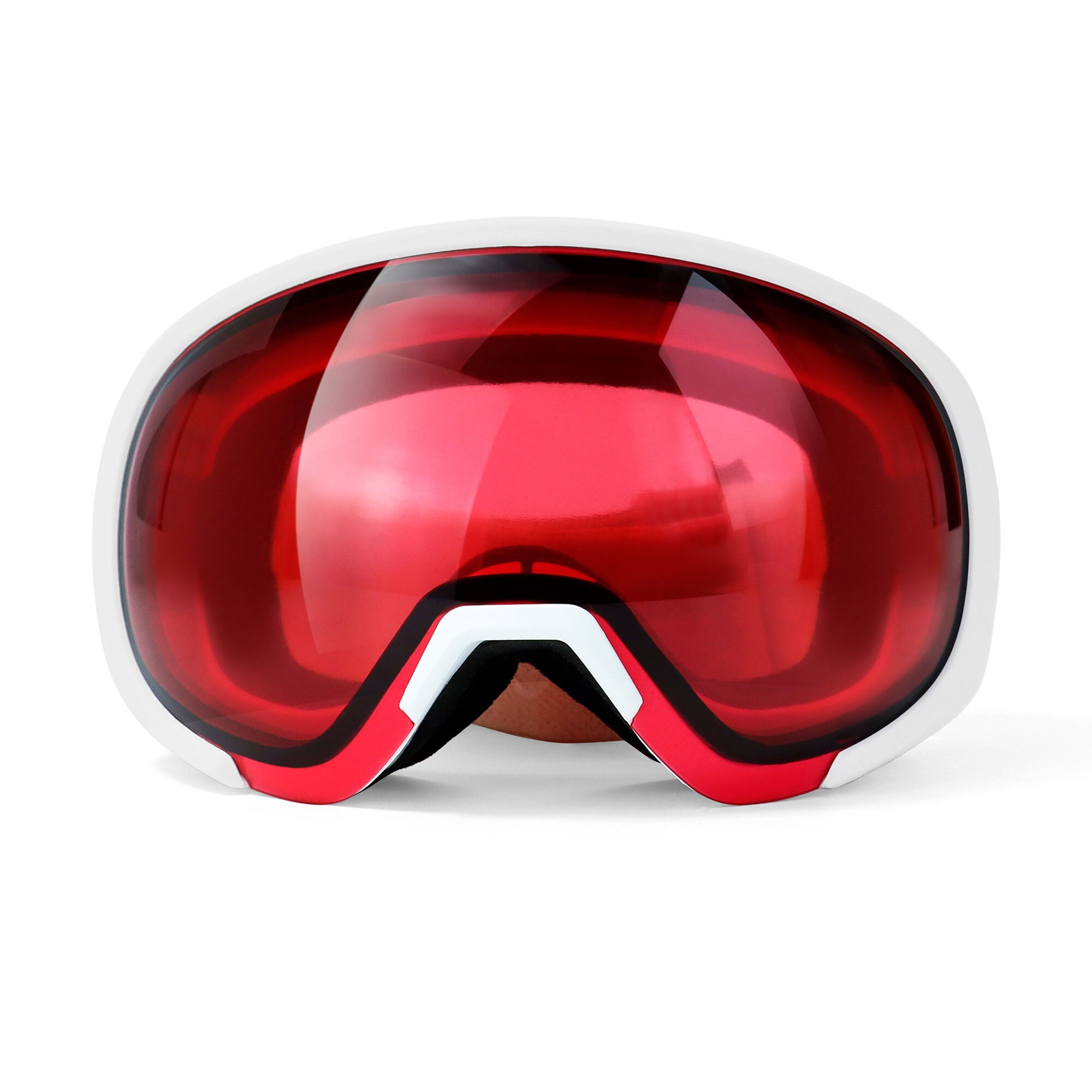 YEAZ Skibrille »Ski- und Snowboard-Brille rot/matt weiß BLACK RUN«
