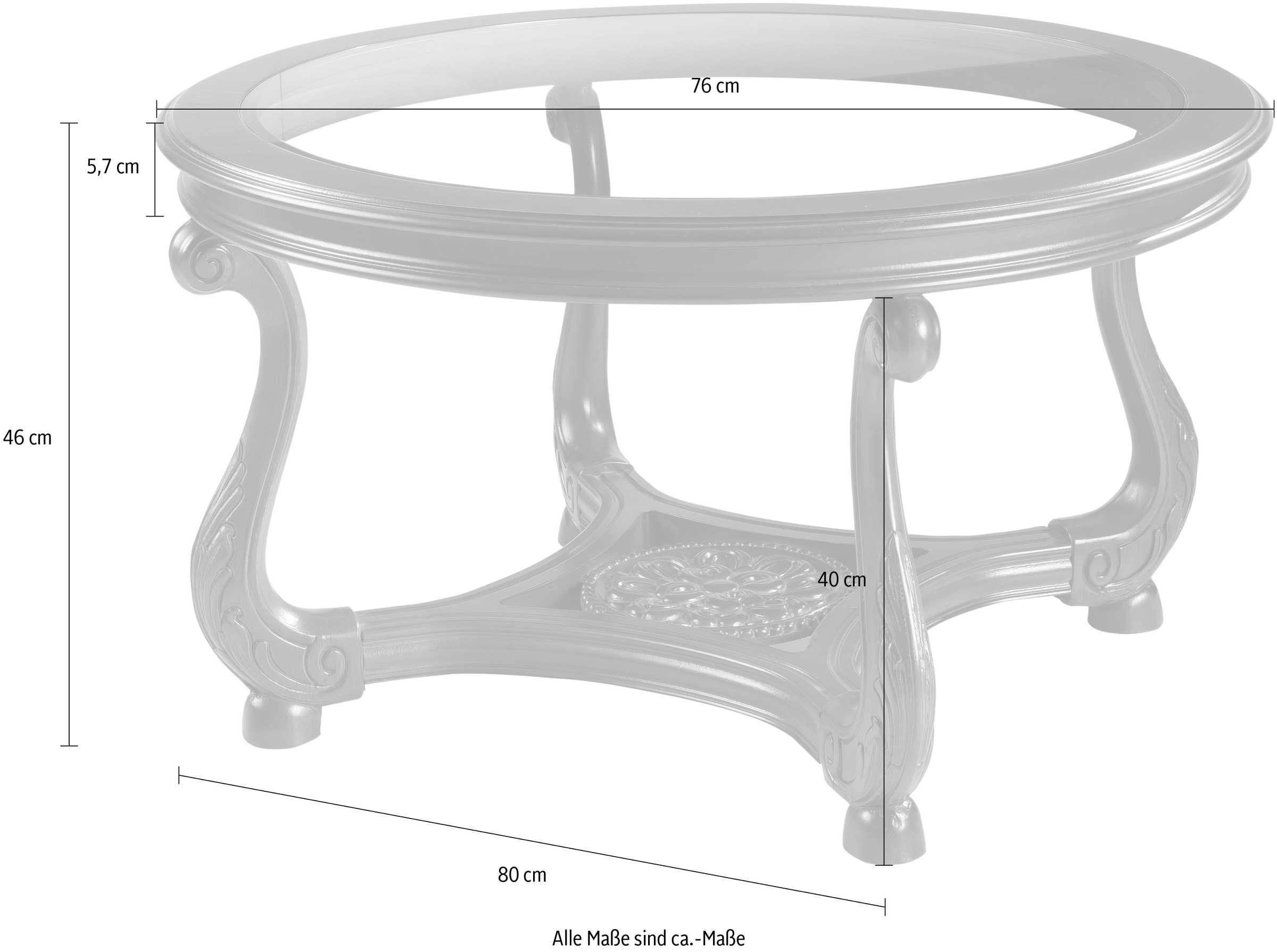 Home affaire Beistelltisch »Fiume«, Breite 80 cm