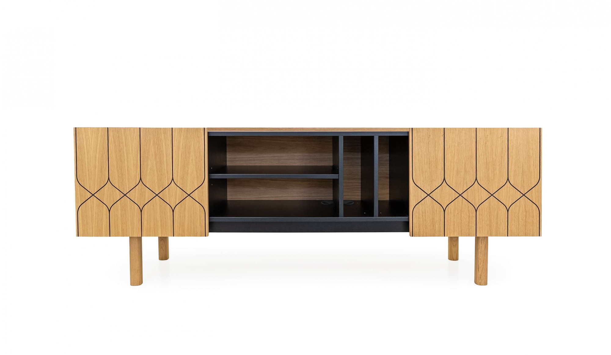 Woodman Sideboard »Porto«, Kommode, dekorative Fräsungen, mit Eichenholzfurnier, Breite 175 cm