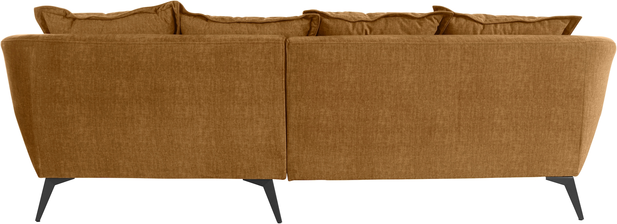 Home affaire Ecksofa »Baggio romantische Polsterecke, bequem,  Breite 277 cm, L-Form« Zierkissen inklusive, schwarze Metallfüße