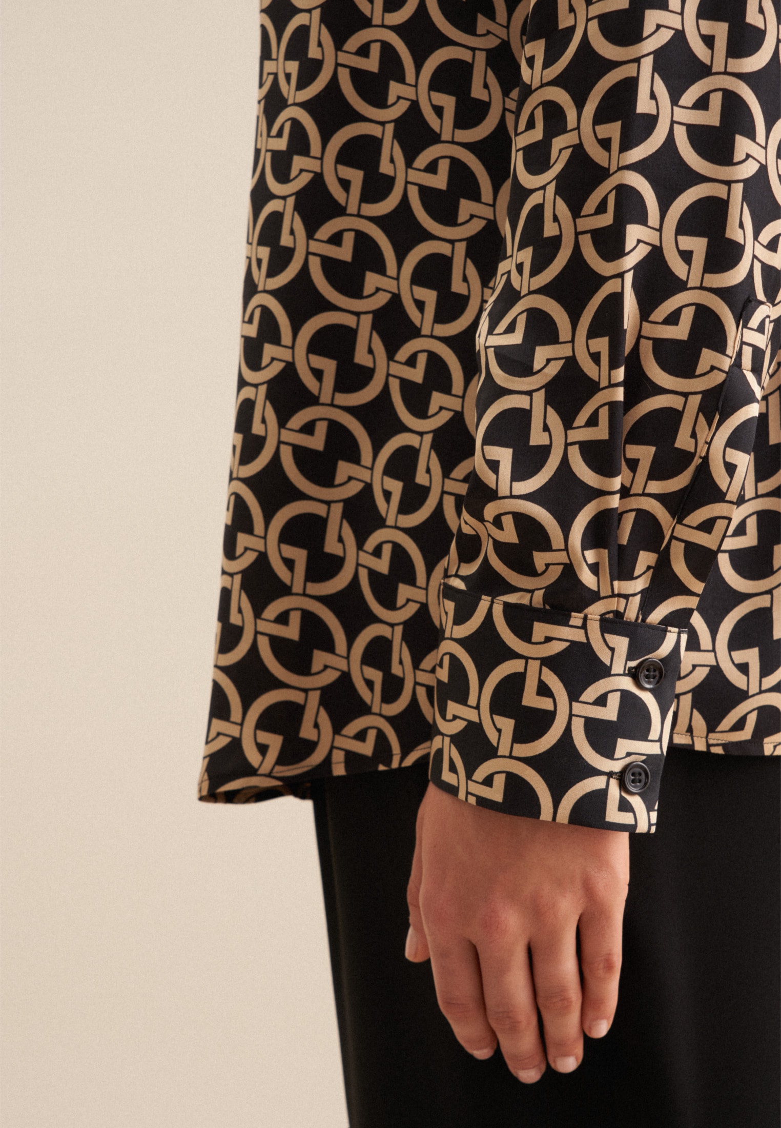 seidensticker Hemdbluse »Schwarze Rose« Langarm Kragen Druck