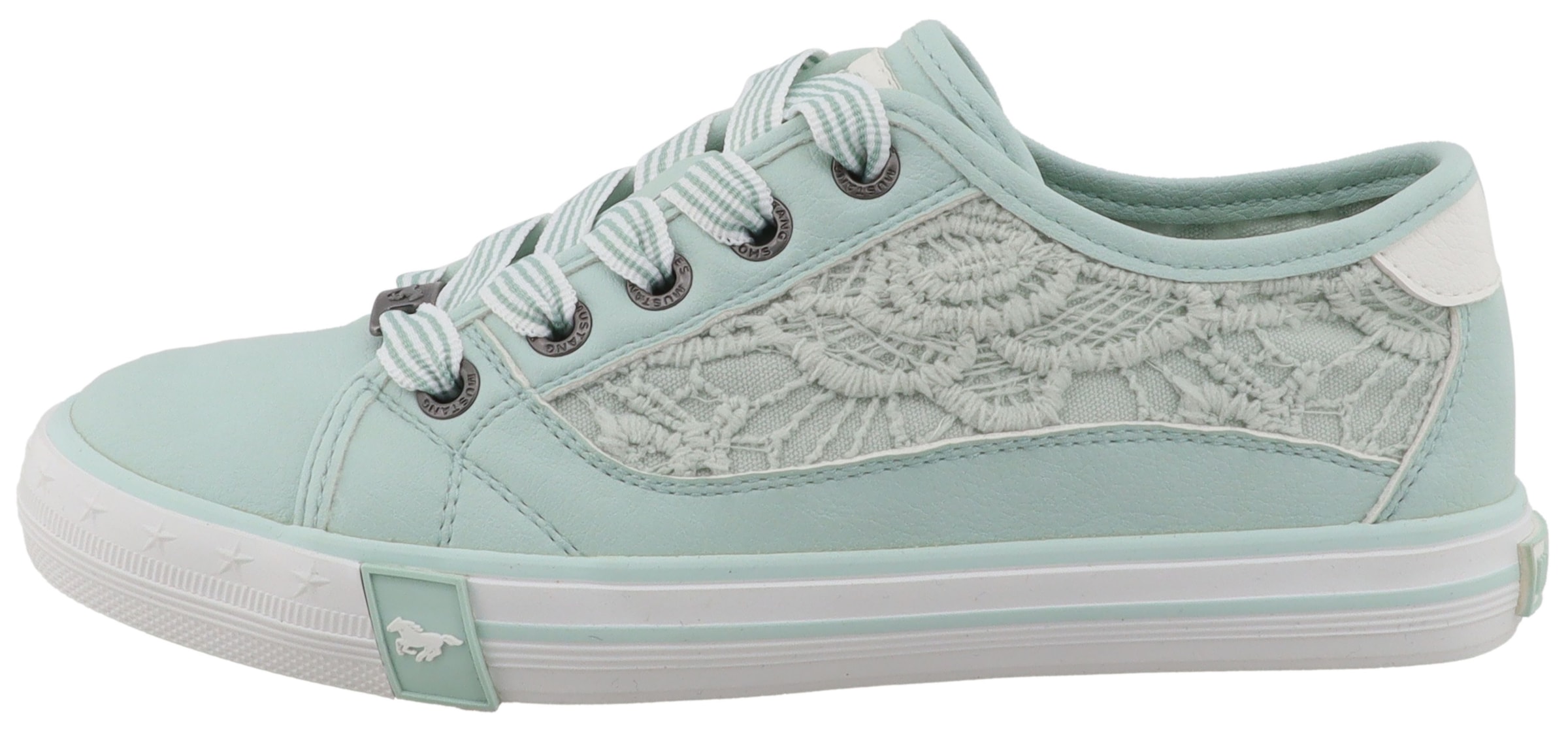 Mustang Shoes Sneaker »Gaspare«  Freizeitschuh, Schnürschuh, Halbschuh mit Blüten-Stickerei