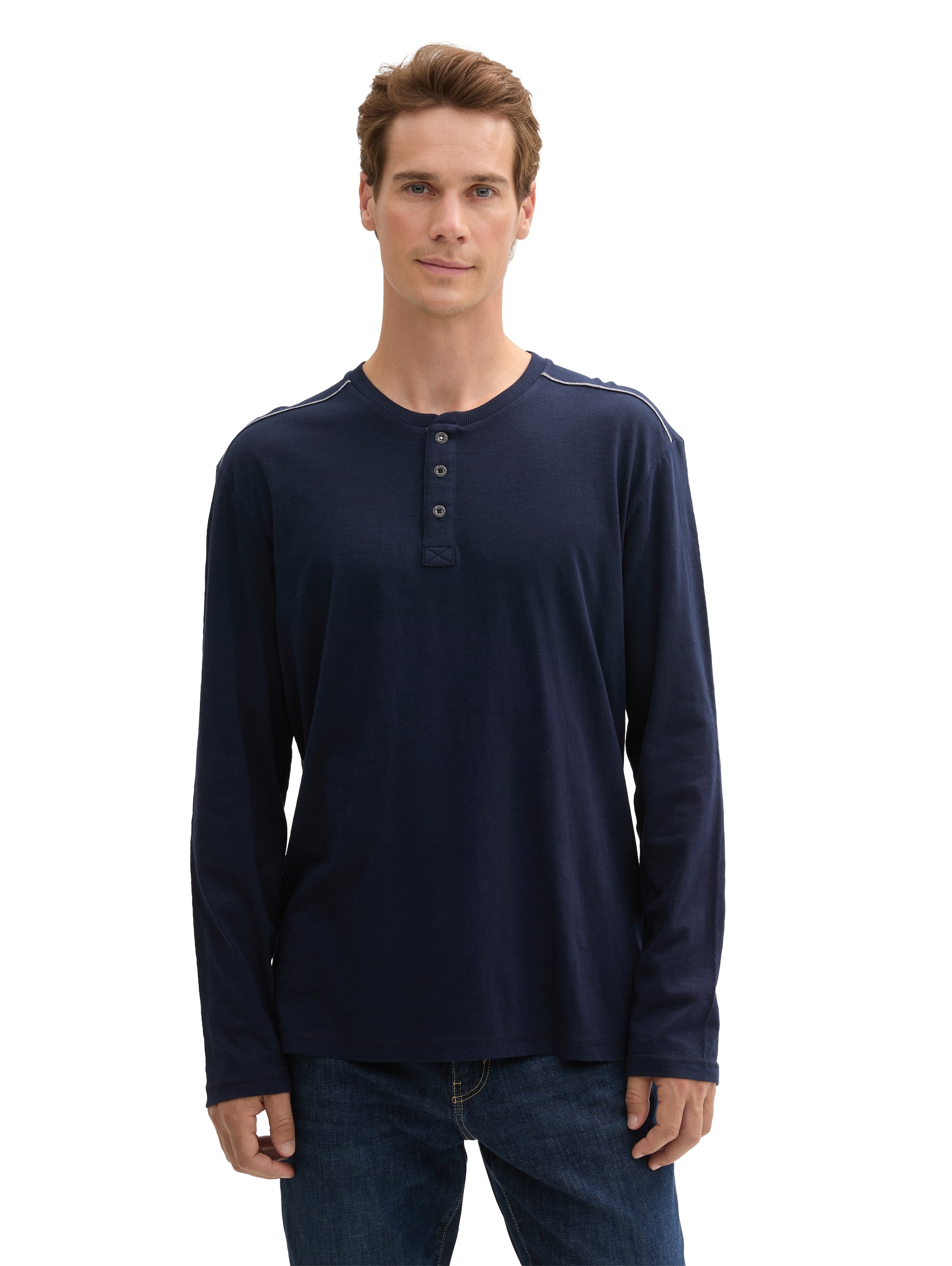 Henleyshirt, mit Henley Ausschnitt