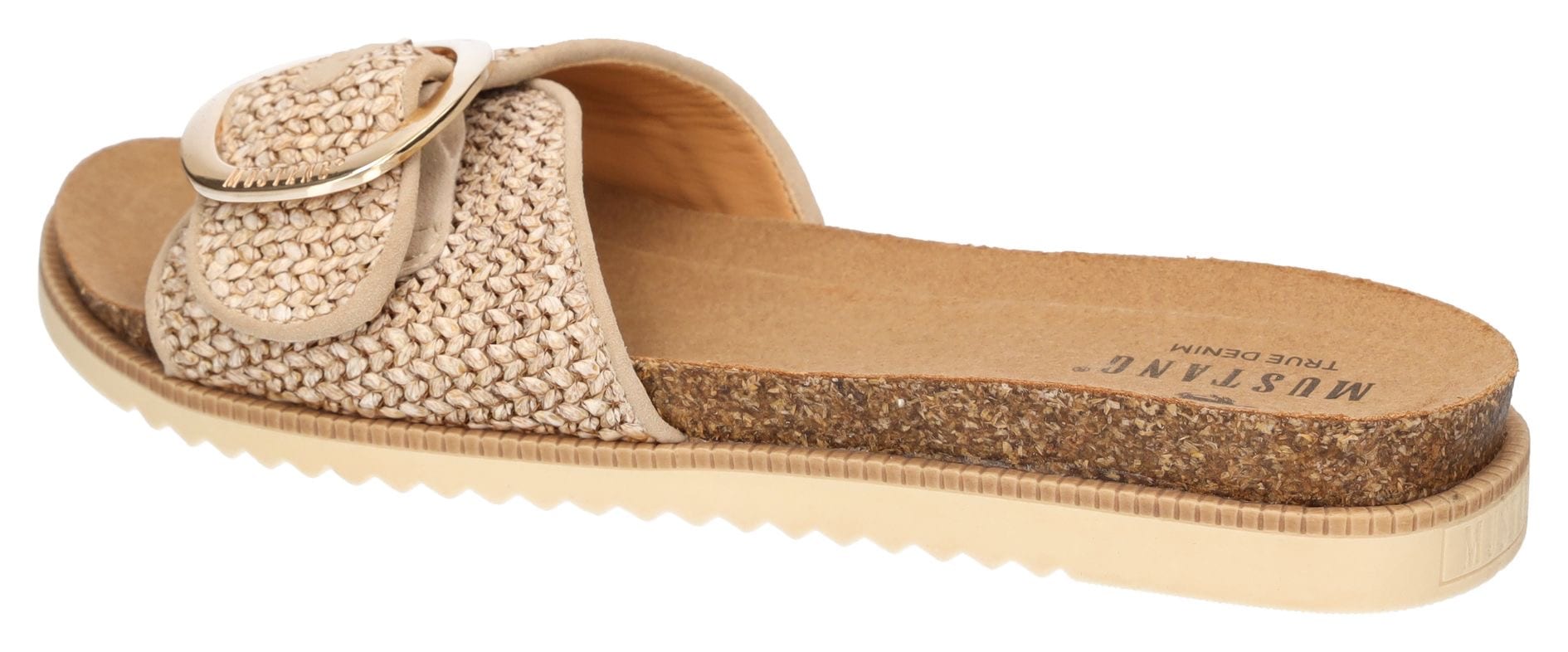 Mustang Shoes Pantolette, Flats, Sommerschuh, Sandale in Flechtoptik
