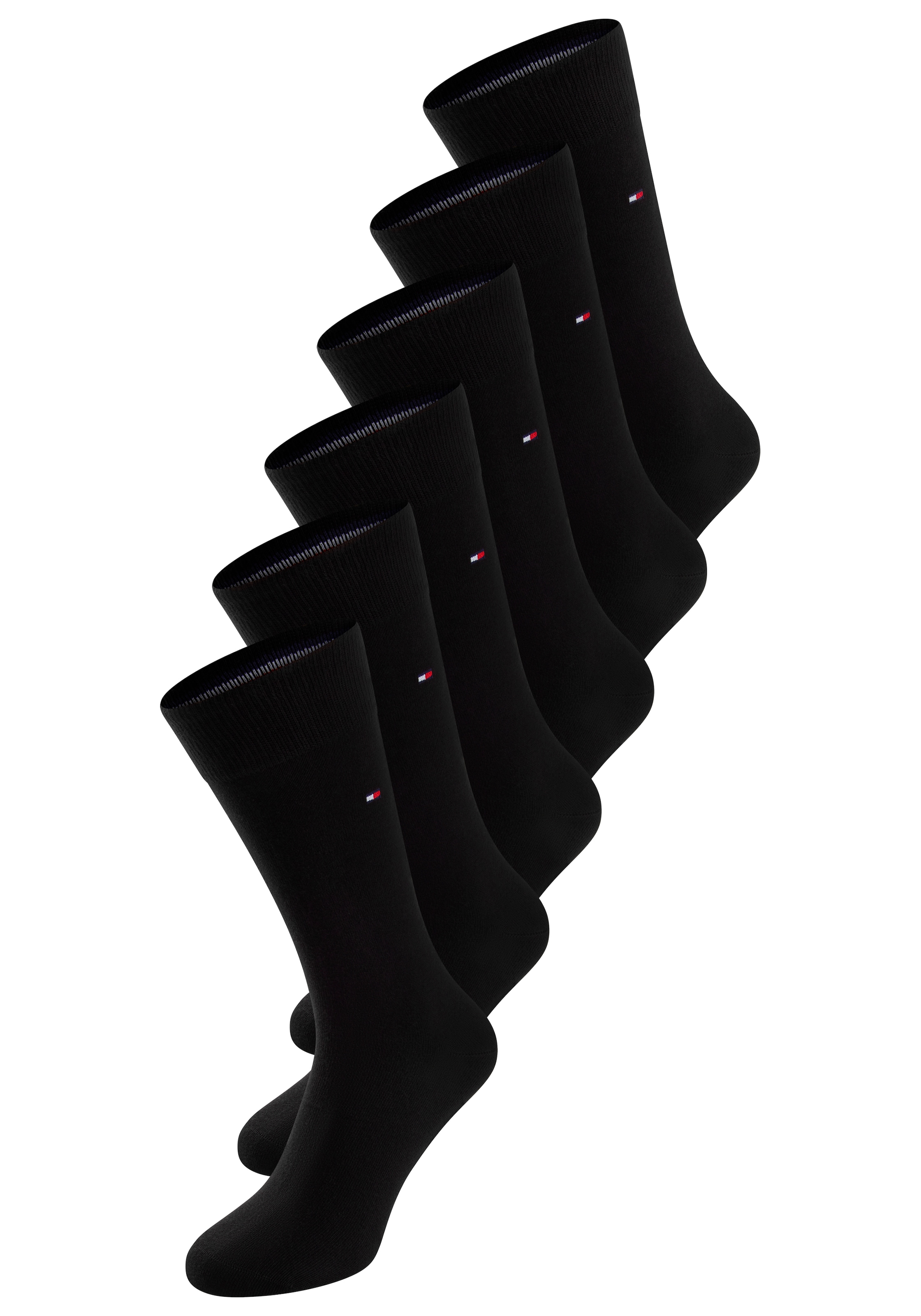 Tommy Hilfiger Socken »TH MEN SOCK 6P ECOM« Packung, 6 Paar, 6 Paar tlg. Gekämmte Baumwolle, atmungsaktiv, druckfreier Bund