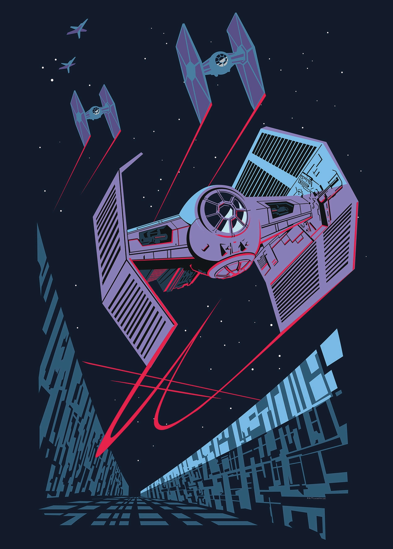Komar Bild »Star Wars Classic Vector TIE-Fighter«, Star Wars, (1 St.), Wandbild zur Dekoration im Kinderzimmer - ohne Rahmen