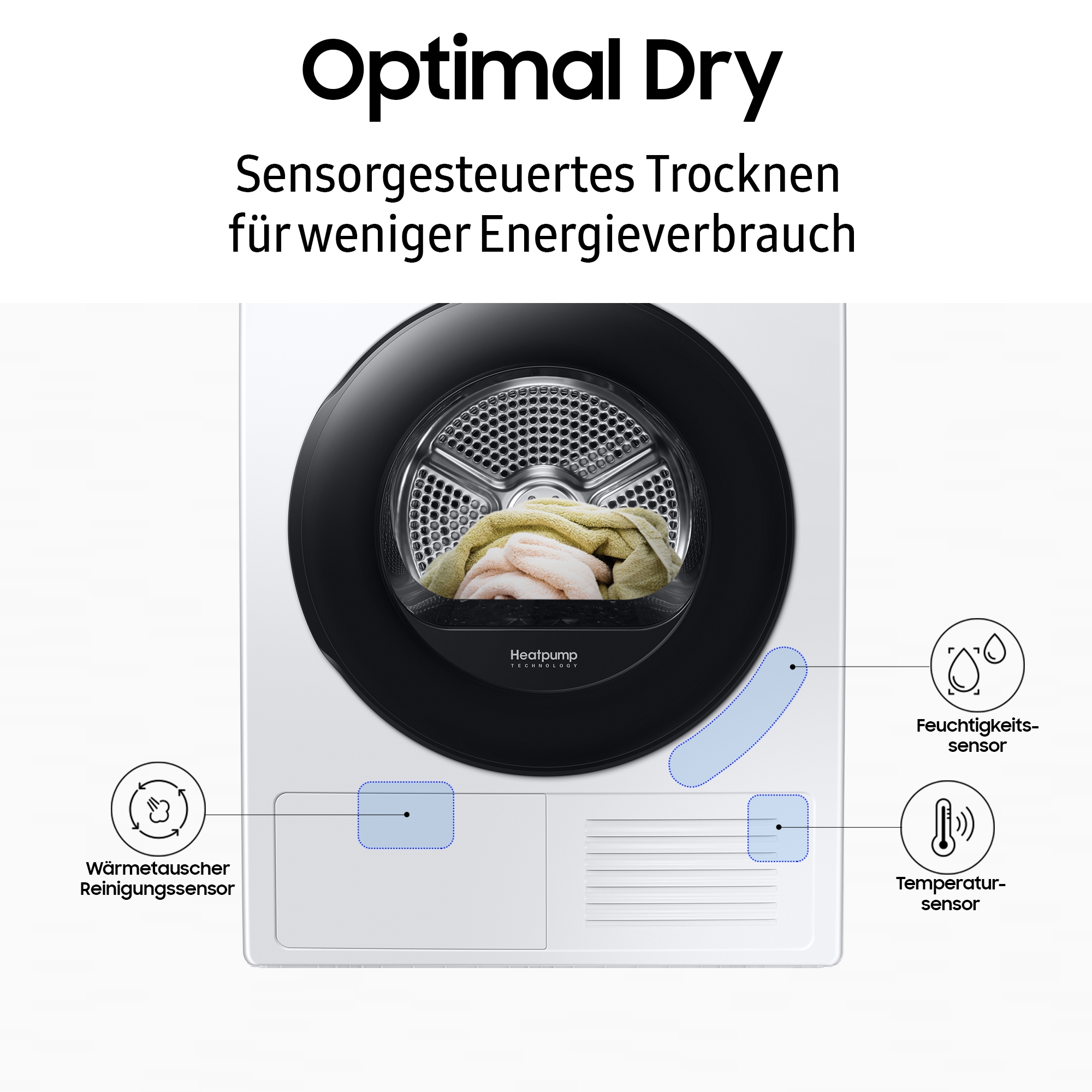 Samsung Wärmepumpentrockner »DV81CGC2B0AE«, DV5000C, 8 kg, Air Refresh & Hygiene-Programm