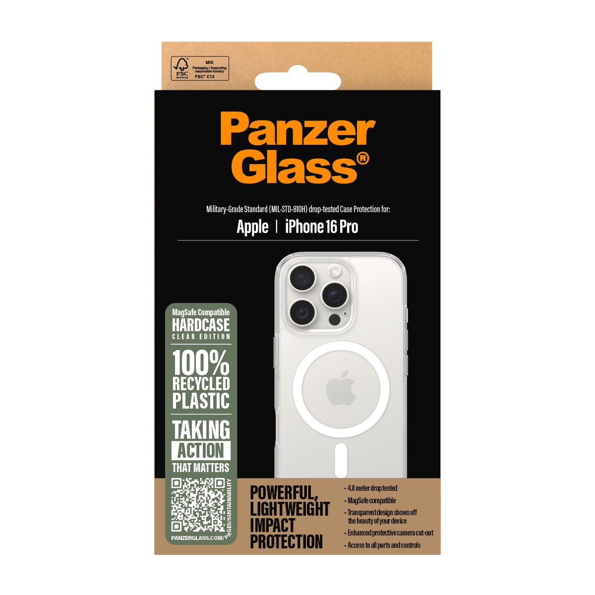 CARE by PanzerGlass Handyhülle »HardCase mit MagSafe für Apple iPhone 16 Pro« Backcover, Schutzhülle, Handyschutzhülle, Case, Schutzcase, stoßfest