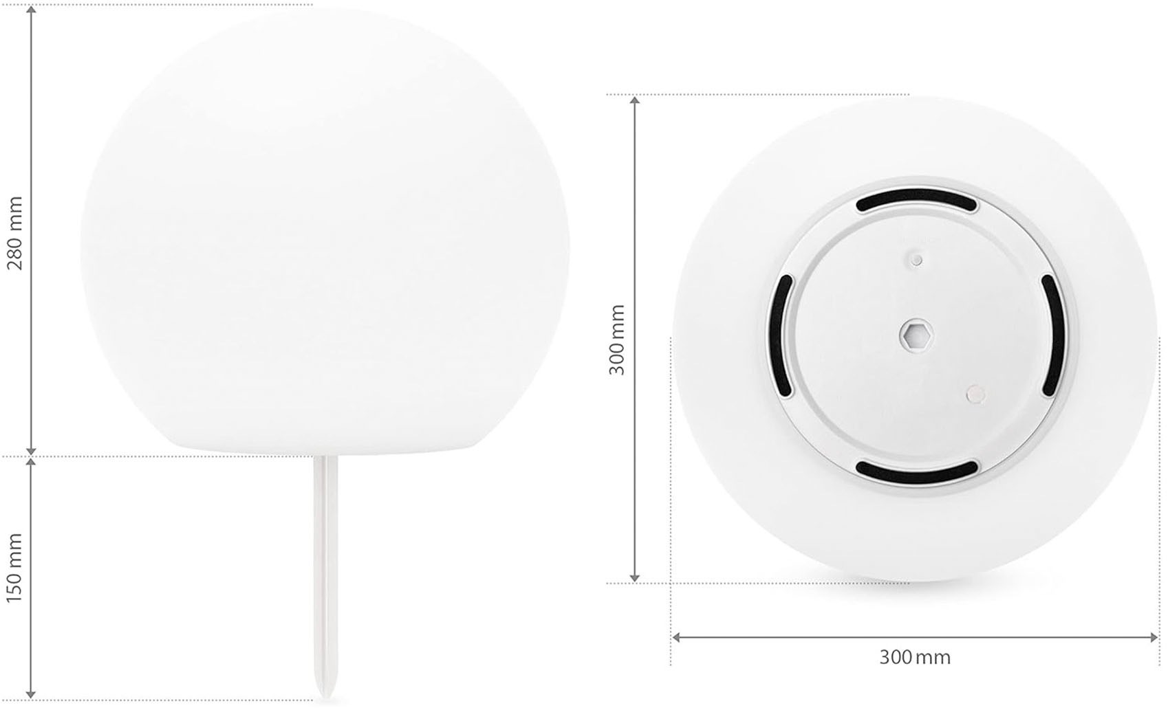 my home LED Solarleuchte »Orlaith, LED-Solar Kugelleuchte Ø 30 cm« LED-Modul 1 Stk. RGB | Warmweiß mit Erdspieß