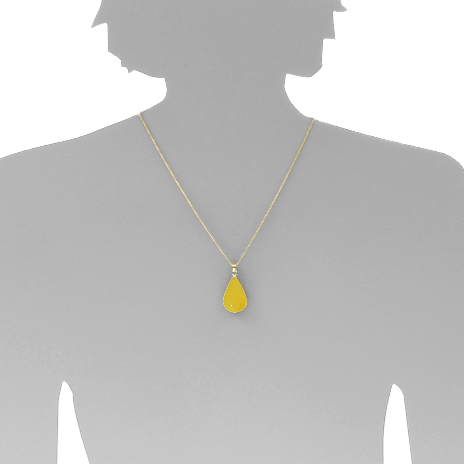 OSTSEE-SCHMUCK Kettenanhänger »- Tropfen ca. 26 mm lang - Gold 585/000 - Bernstein -,«