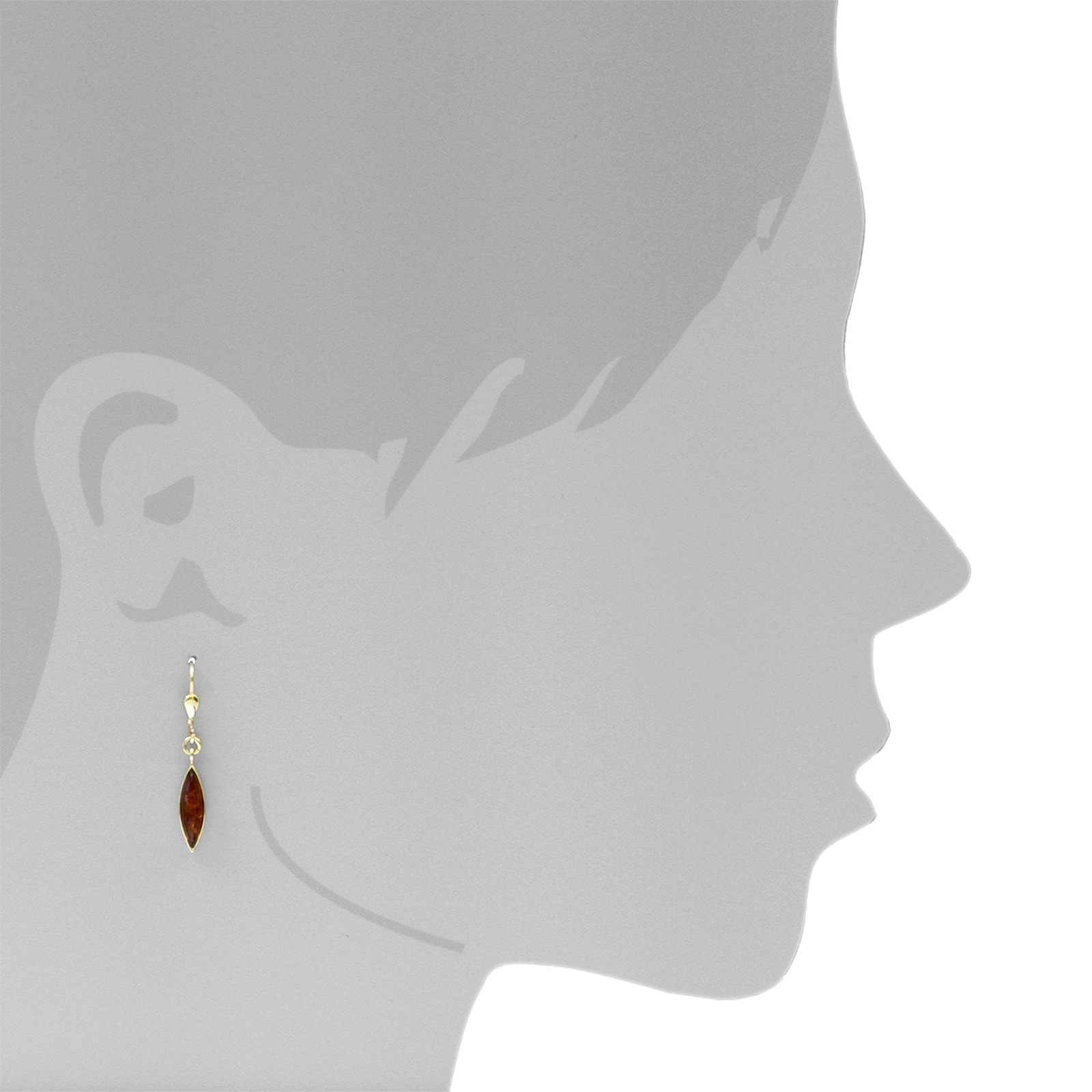 OSTSEE-SCHMUCK Paar Ohrhänger »- Caja - Gold 333/000 - Bernstein«