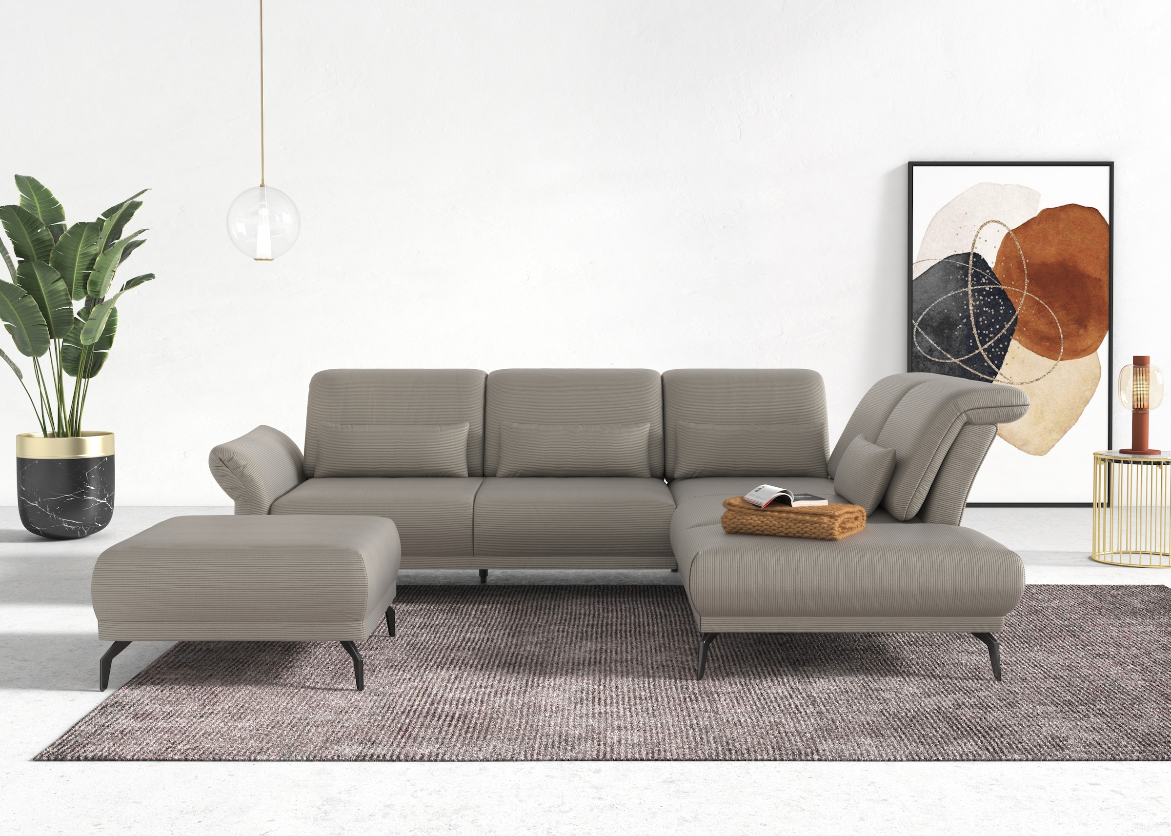 INOSIGN Hocker »Coco«, Cord-Bezug in 2 Ausführungen, Füßen 15 cm hoch