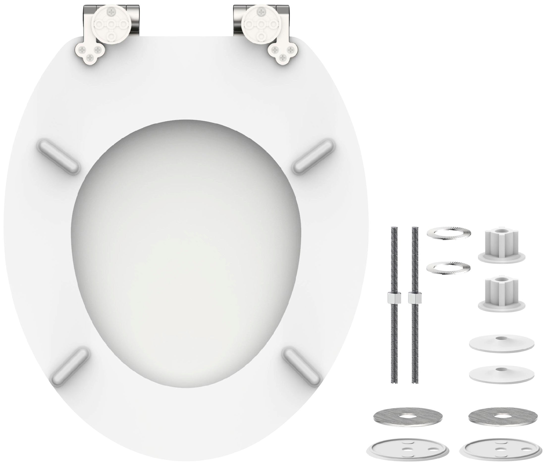 Schütte WC-Sitz »WHITE«, mit Absenkautomatik und Holzkern, max, Belastung der Klobrille 150 kg