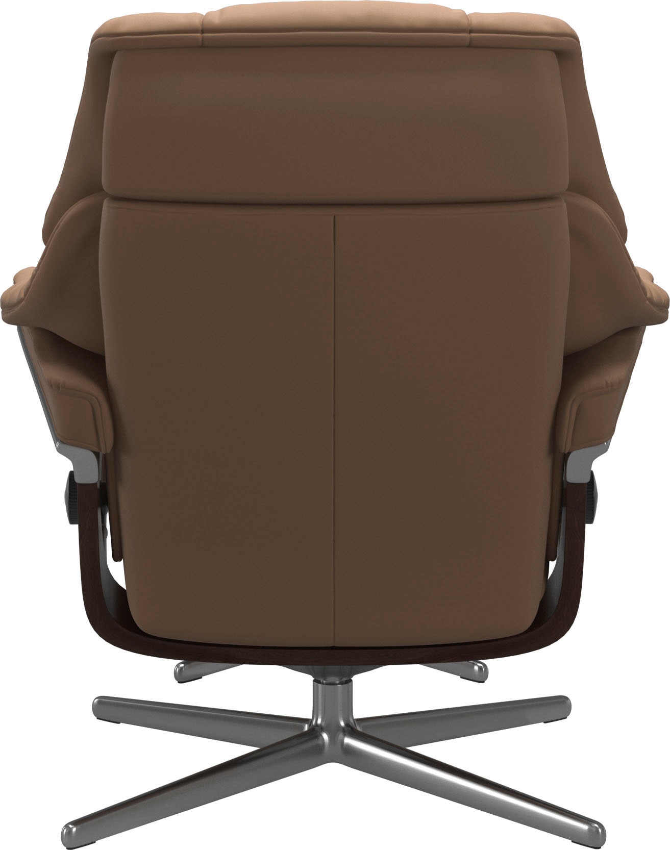 Stressless® Relaxsessel »Reno«, (Set, Relaxsessel mit Hocker), mit Hocker, mit Cross Base, Größe S, M & L, Holzakzent Braun