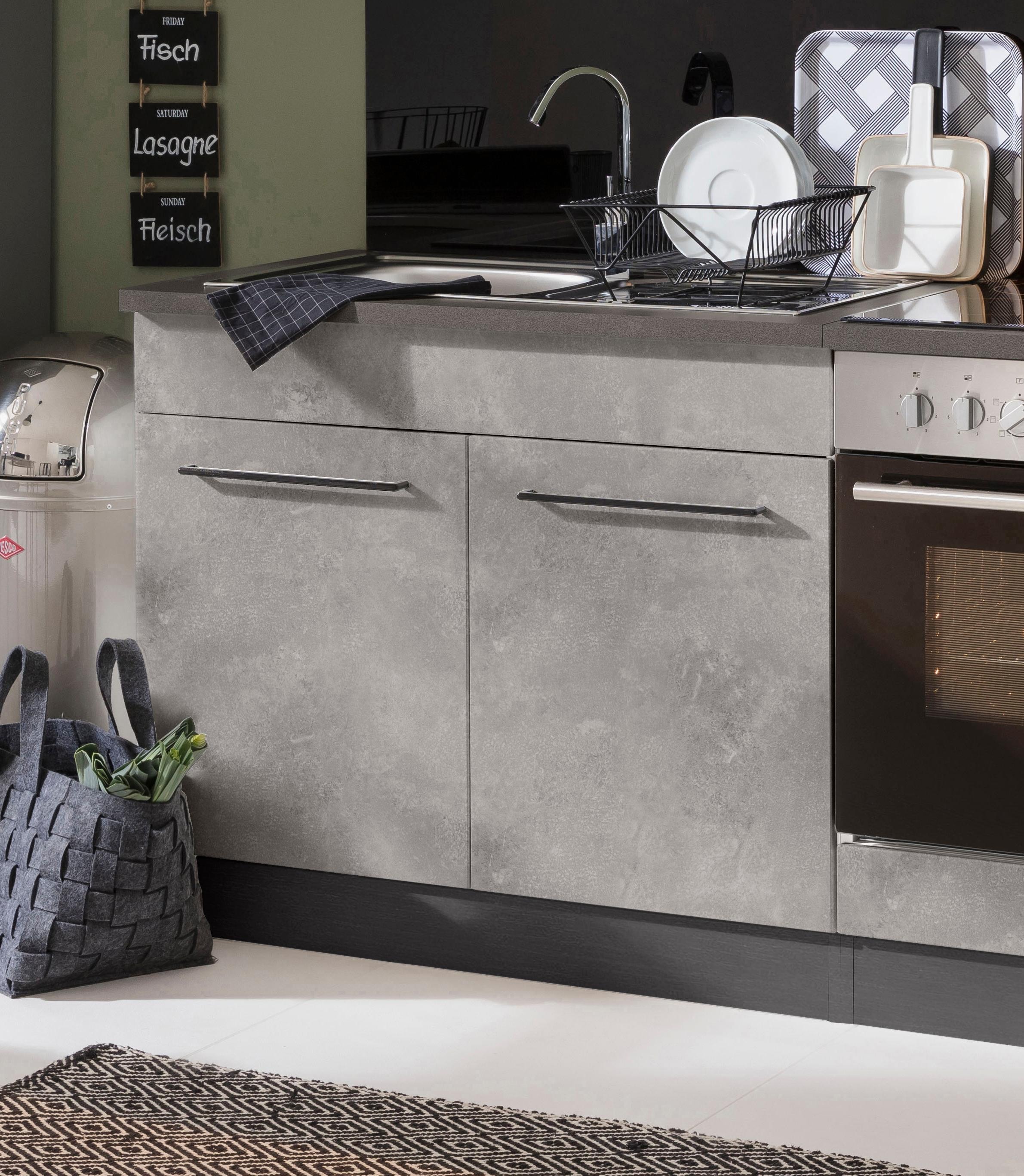 KOCHSTATION Spülenschrank »KS-Tulsa« 100 cm breit, 2 Türen, Metallgriff, MDF Front, inkl. Einbauspüle