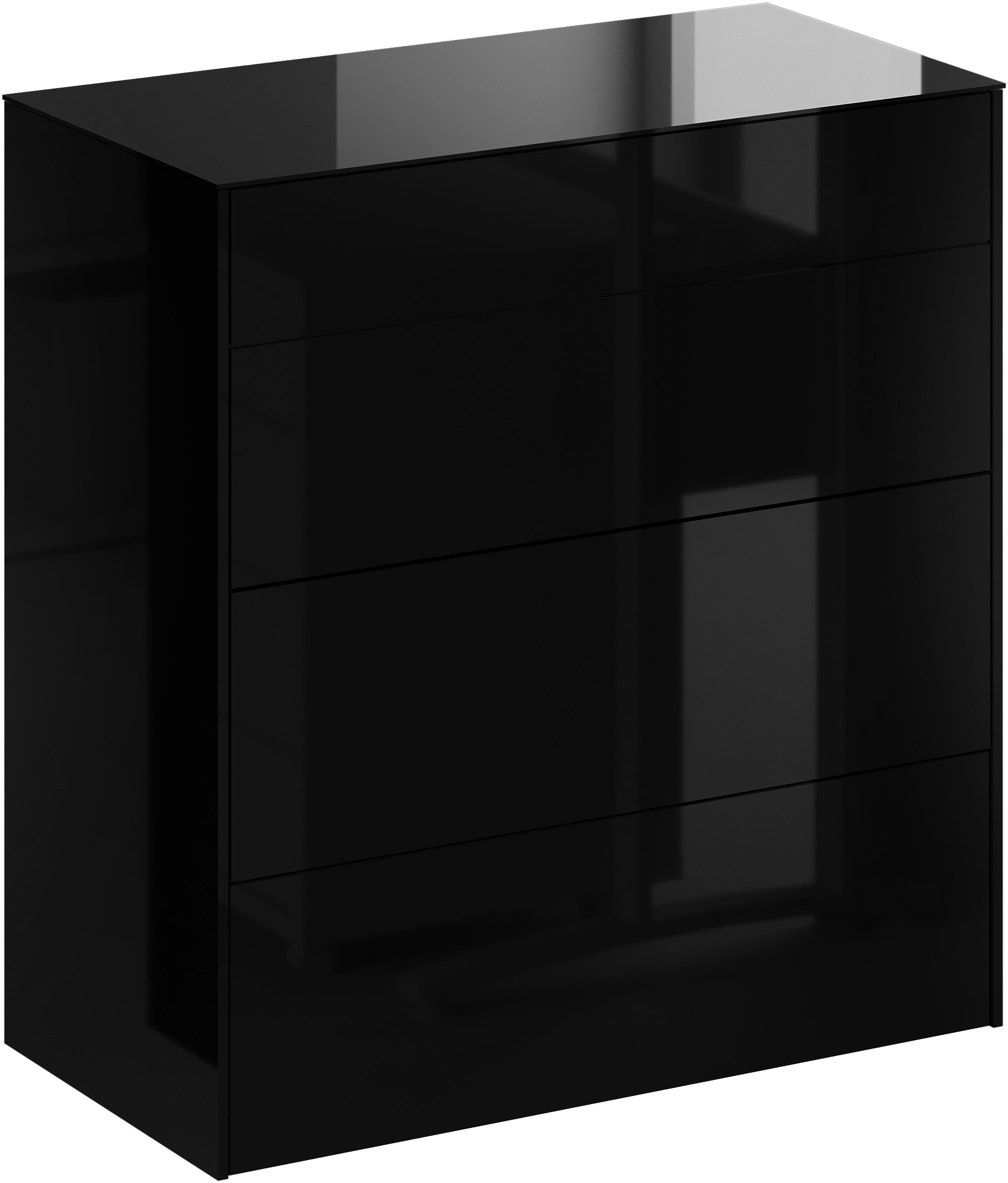 Mäusbacher Kommode Kommode BHT 82/89/42 cm, Push to open, Front+Oberplatte=Glas