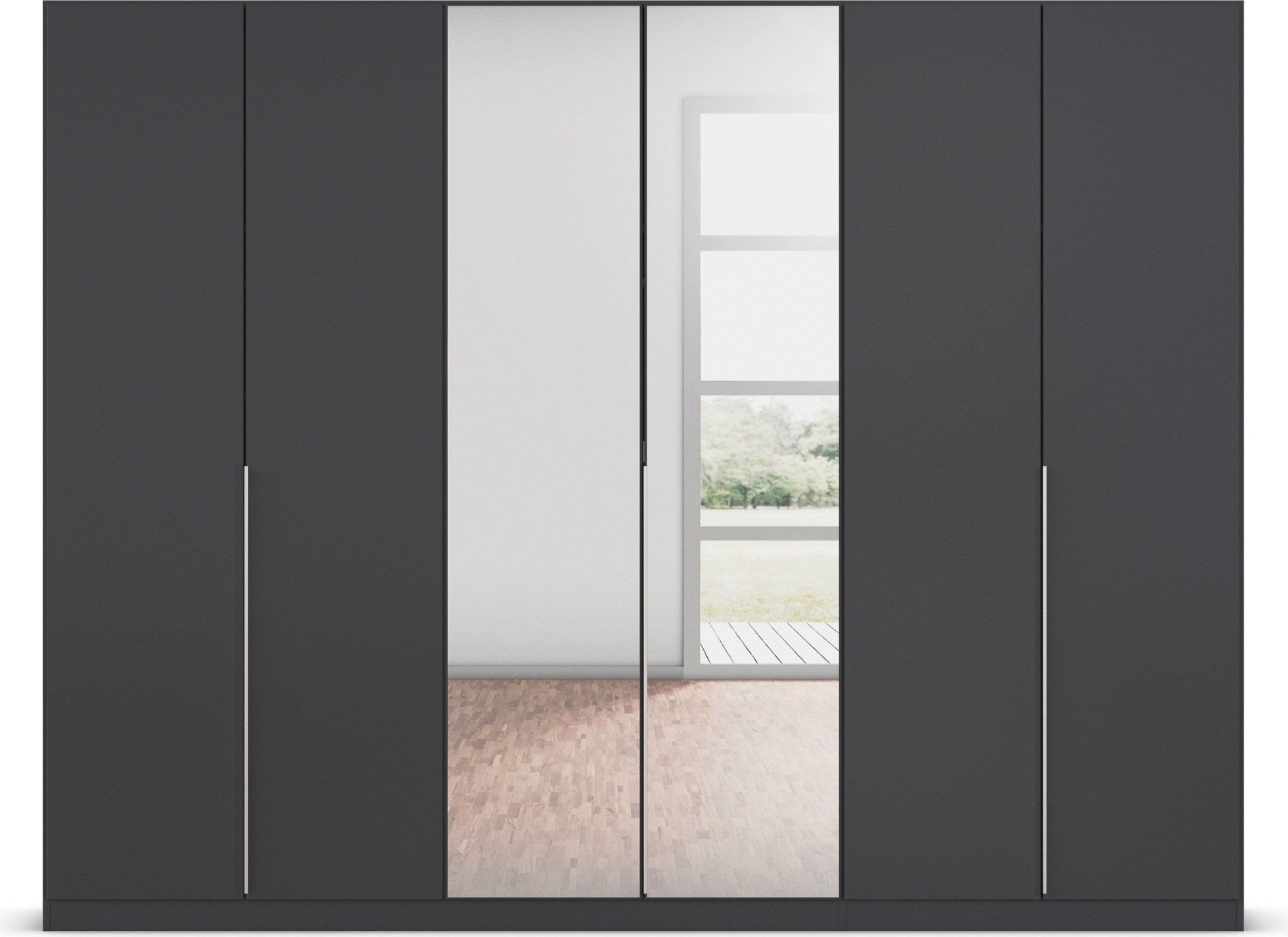 rauch Drehtürenschrank »Kleiderschrank Schrank Garderobe AGORDO mit Dekor- oder Hochglanzfront«, (in zwei Griff-Farben), durchdachte Innenausstattung, in 6 Breiten und 2 Höhen MADE IN GERMANY