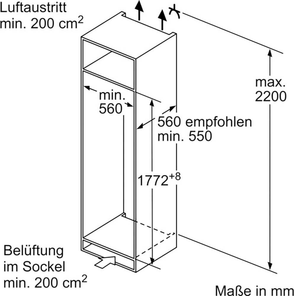 Constructa Einbaukühlschrank »CK282NSE0«