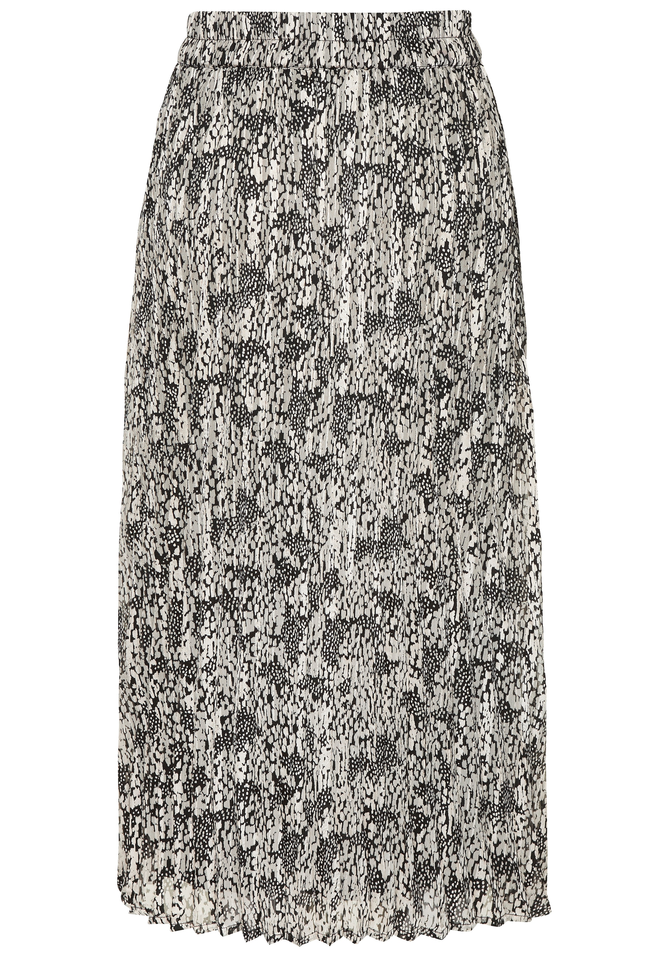 LASCANA Plisseerock aus leichter Chiffonware, Midirock mit Alloverprint, sommerlich