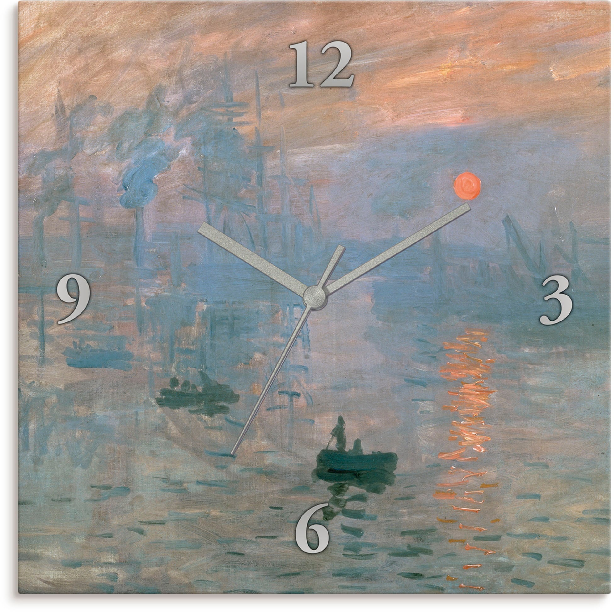 Artland Wanduhr »Impression (Sonnenaufgang). 1872«, ohne Tickgeräusche Rechnung kaufen mit Funkuhrwerk, Quarz- oder auf lautlos wahlweise