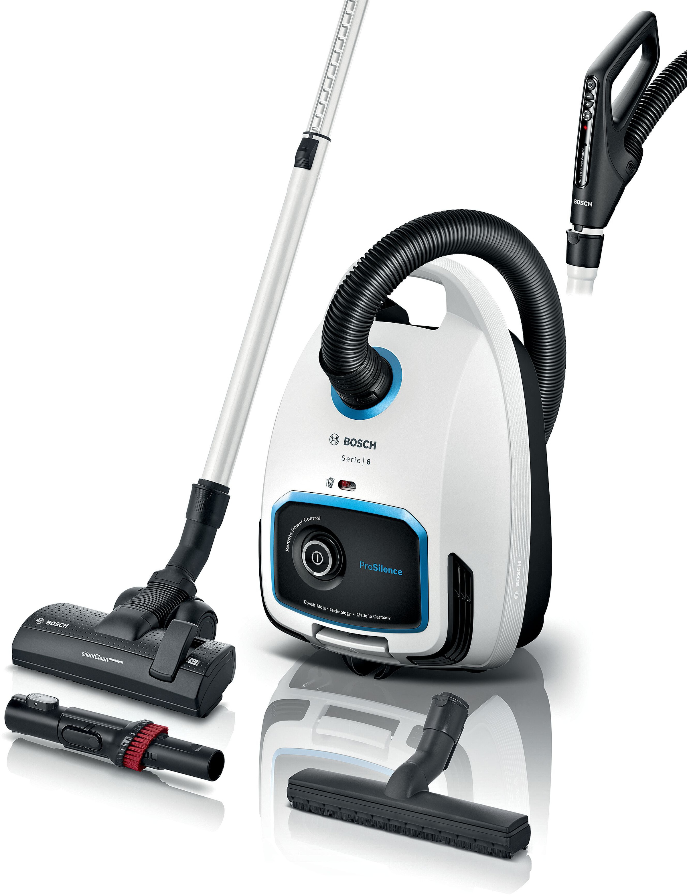 BOSCH Bodenstaubsauger »ProSilence Serie 6, weiß, BGL6TSIL«, 700 W, mit  Beutel, besonders leise, HEPA Filter, 10 Jahre Motorgarantie mit 3 Jahren  XXL Garantie