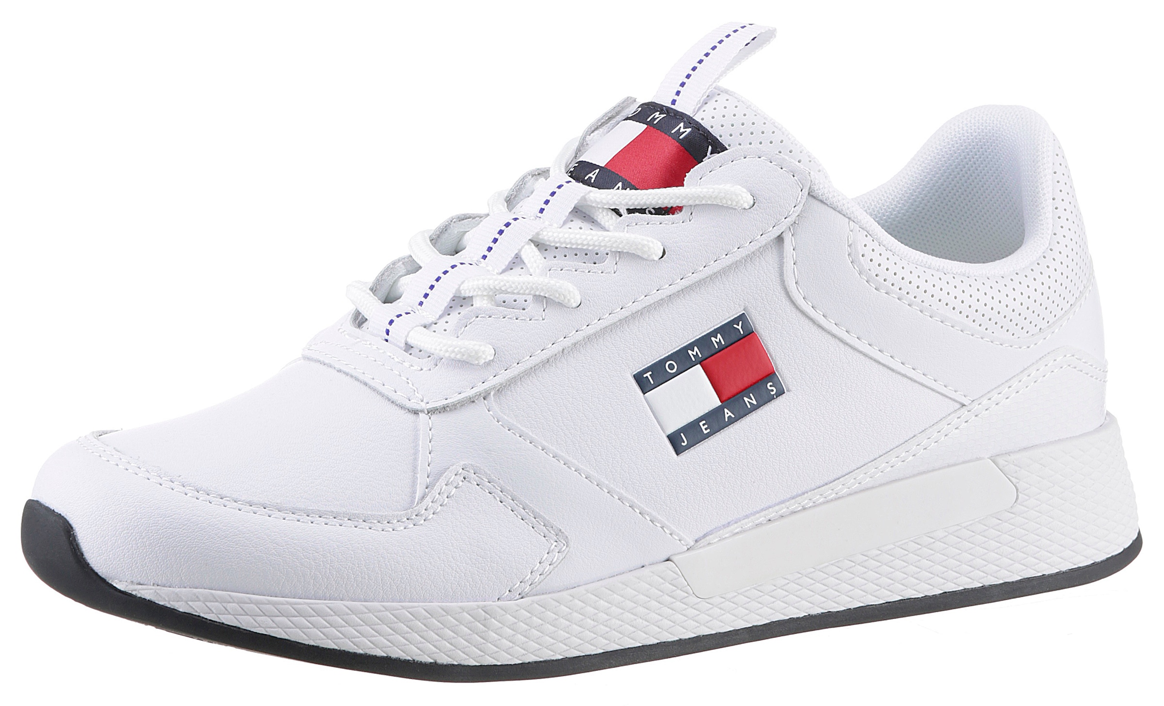 Tommy Jeans Keilsneaker »TOMMY JEANS FLEXI RUNNER«, Freizeitschuh, Halbschuh, Schnürschuh mit seitlicher Logoflagge