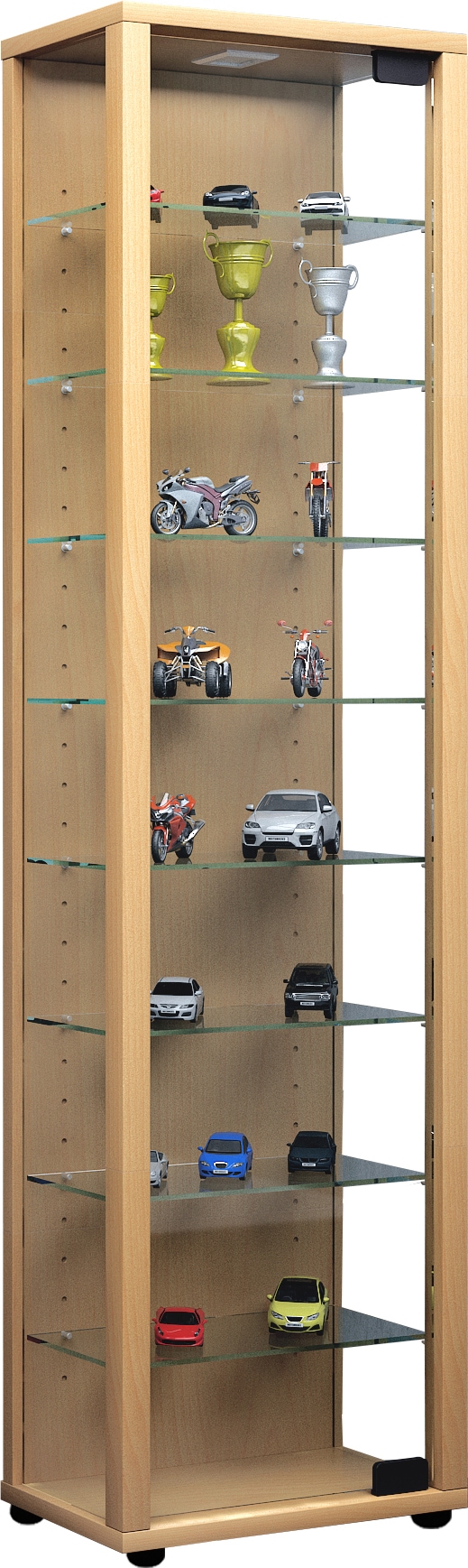 VCM, Standvitrine »Holz Glas Stand Vitrine Sammelvitrine Edana Maxi« 1 Stk. tlg., Buche, Obermaterial: 100% Holz Wood.,