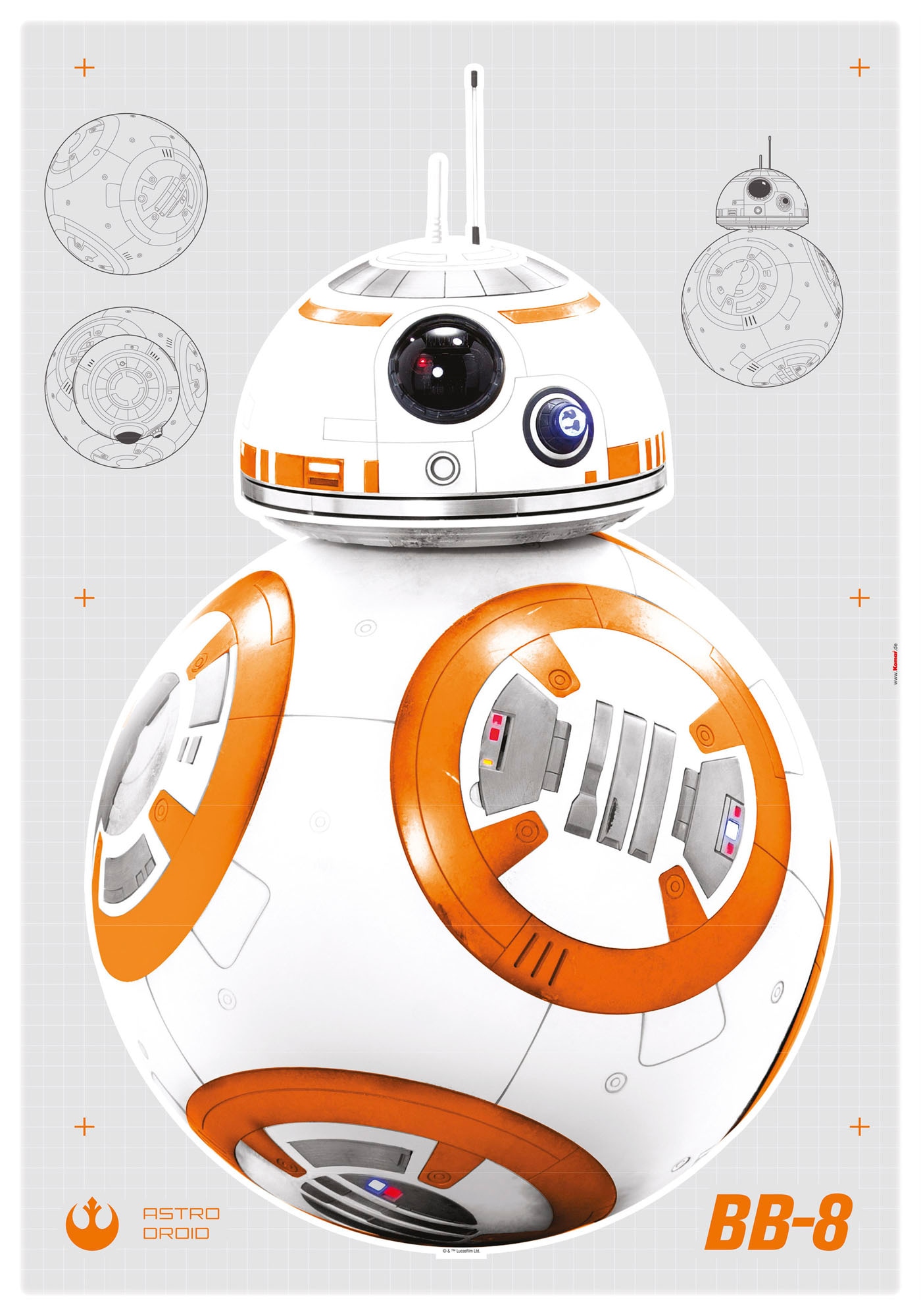 Komar Wandtattoo »Star Wars BB-8«, (6 St.), 100x70 cm (Breite x Höhe), selbstklebendes  Wandtattoo online kaufen | mit 3 Jahren XXL Garantie