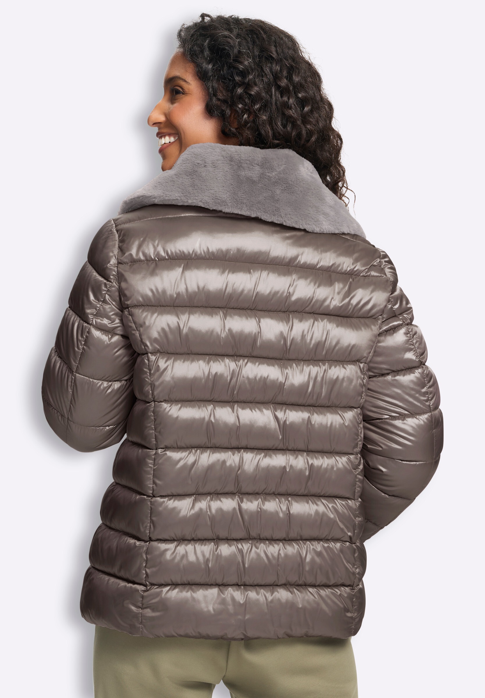 heine Steppjacke »Steppjacke Steppjacke mit Fell-Imitat« ohne Kapuze