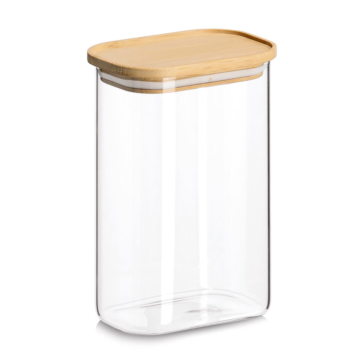 Zeller Present Vorratsglas »Vorratsglas-Set mit Bambusdeckel, 3tlg.« 12,8x9x10 (600 ml), 12,8x9x14,2 (1.000 ml), 12,8x9x18,8 (1.300 ml) cm