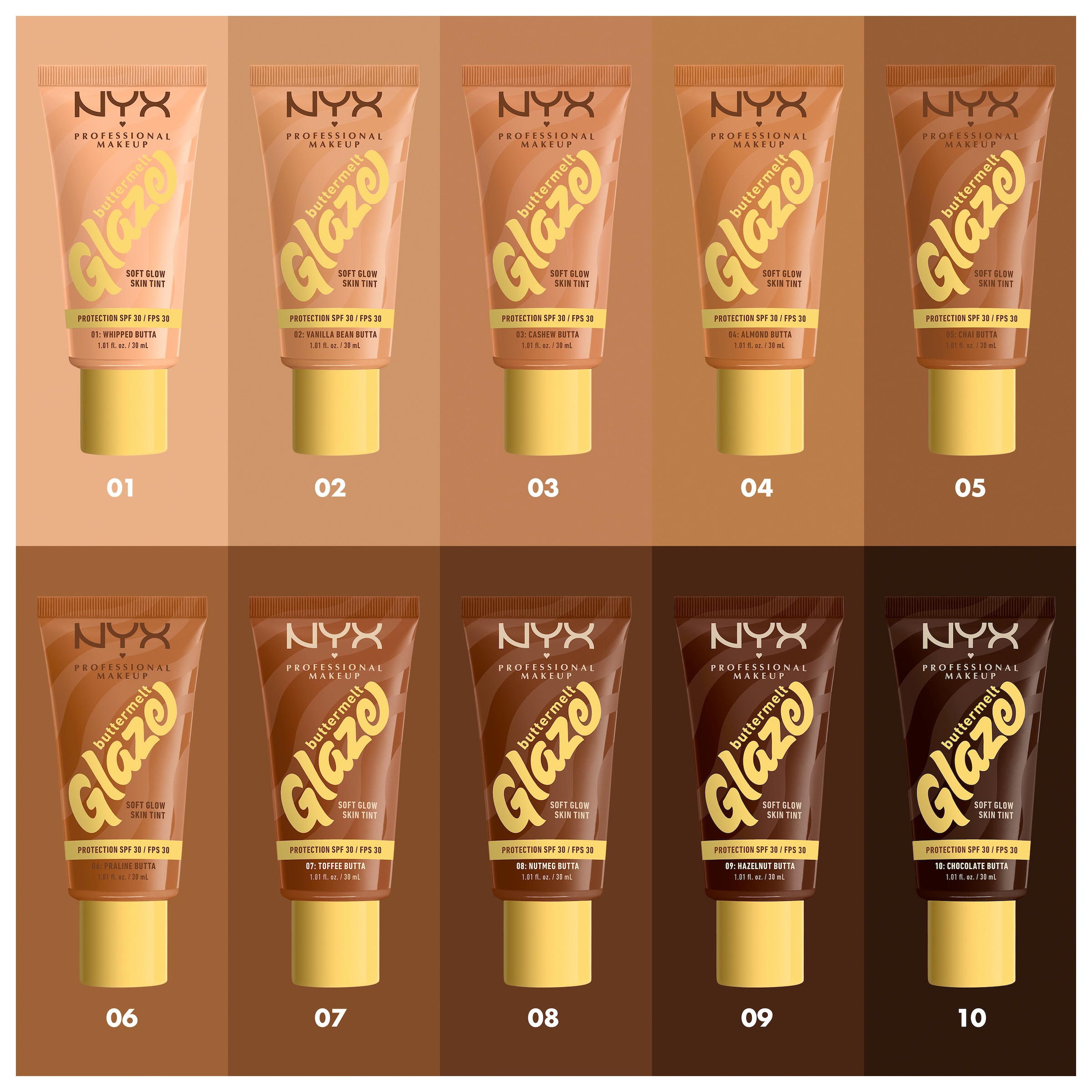NYX Foundation »NYX Professional Makeup Buttermelt Glaze Foundation LSF 30«