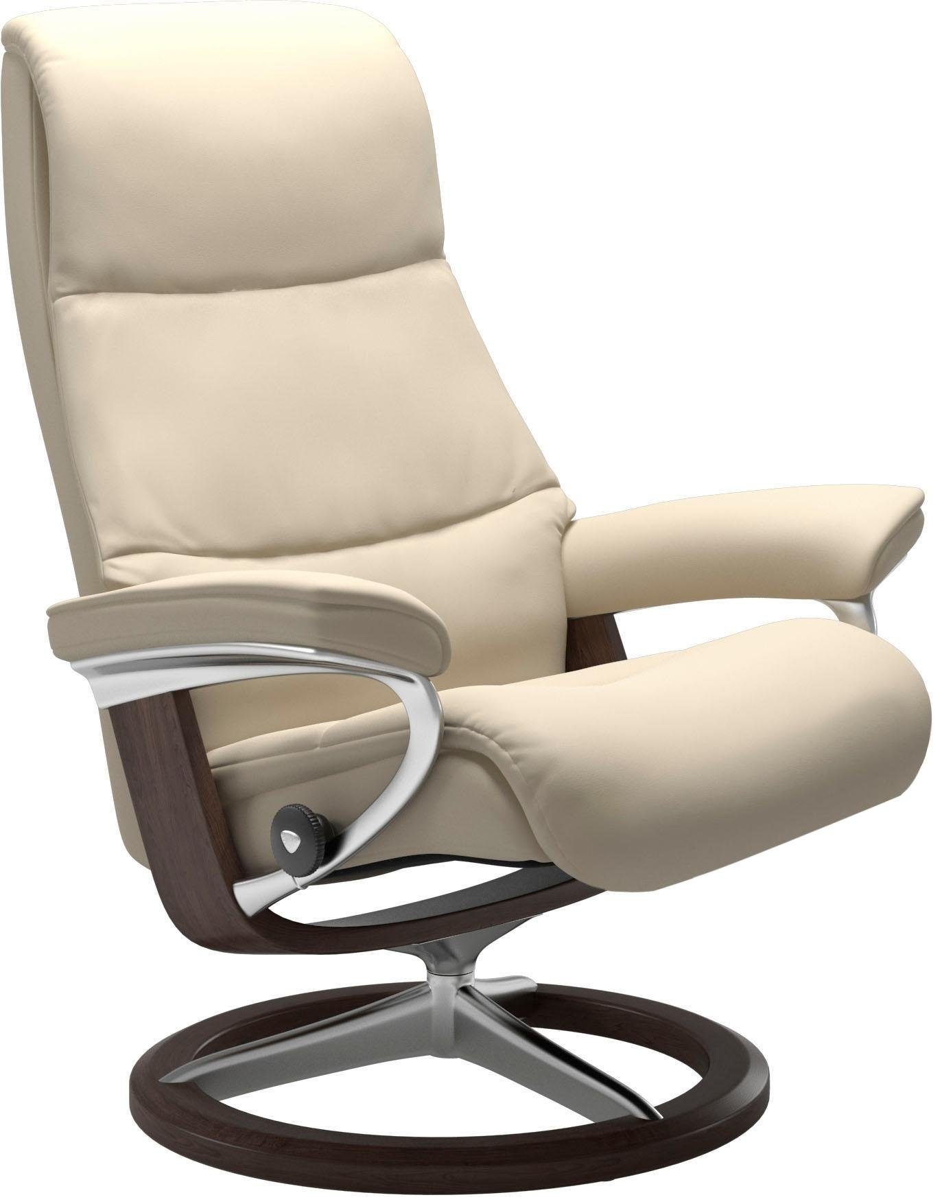 Stressless® Relaxsessel »View«, (Set, Relaxsessel mit Hocker), mit Signature Base, Größe M,Gestell Wenge