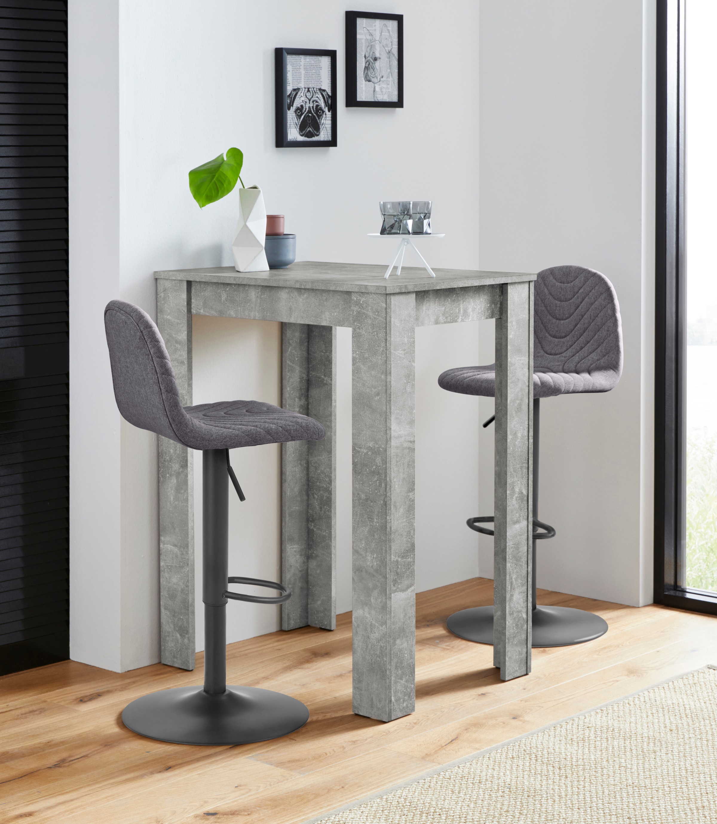 Homexperts Bargruppe »Nika-Circus 2«, (Set, 3 tlg., Tisch mit 2 Barhockern)