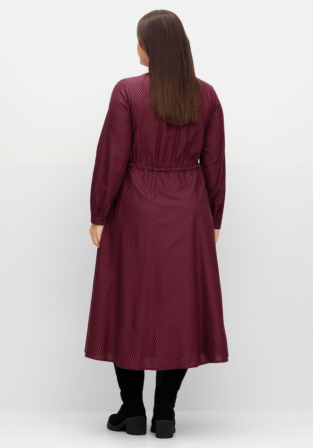 Sheego Druckkleid »Midikleid mit Alloverprint, blickdicht gefüttert«